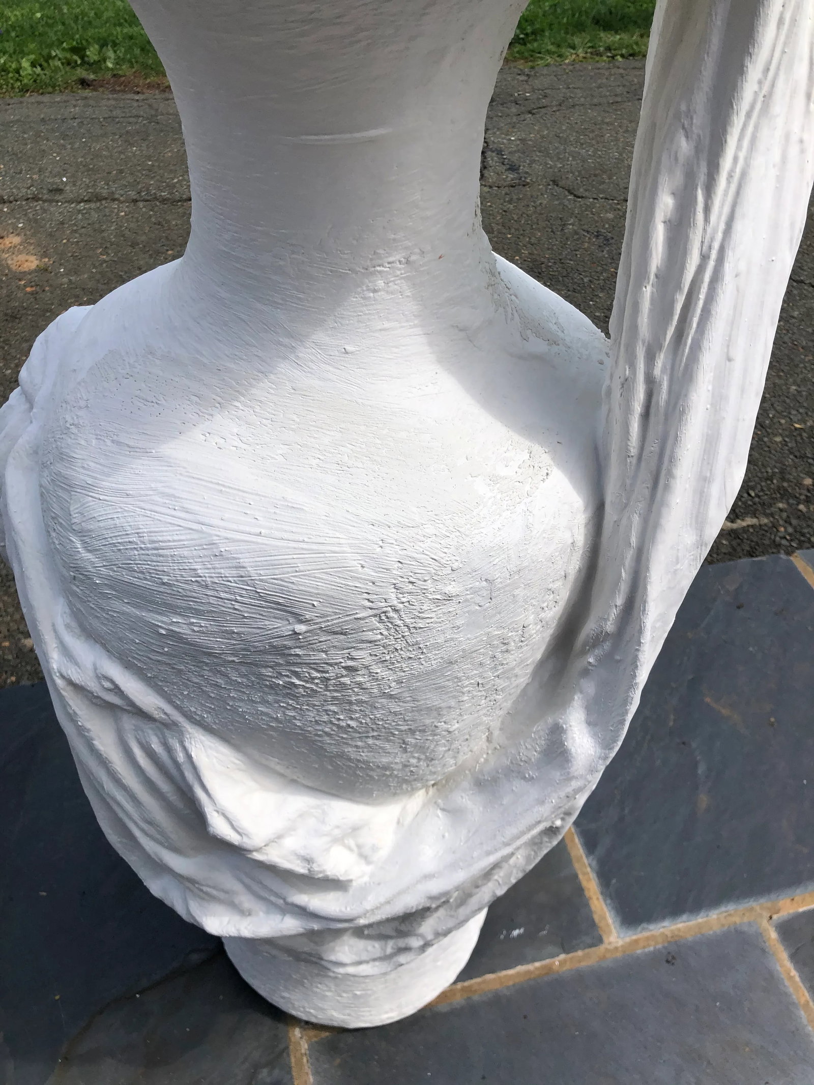 1980s Dickinson Style Postmodern Trompe l'Oeil Draped Plaster Urn - 3