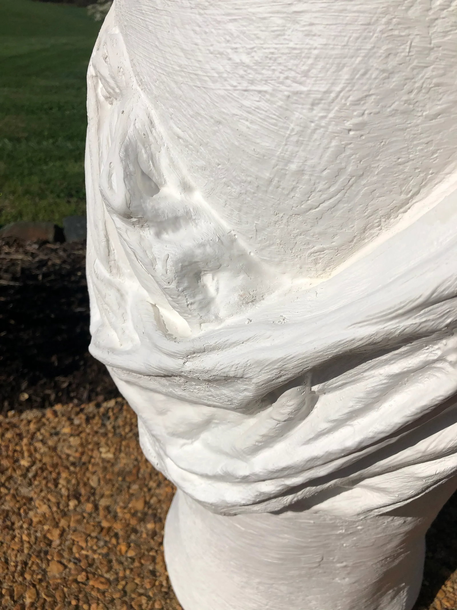 1980s Dickinson Style Postmodern Trompe l'Oeil Draped Plaster Urn - 6