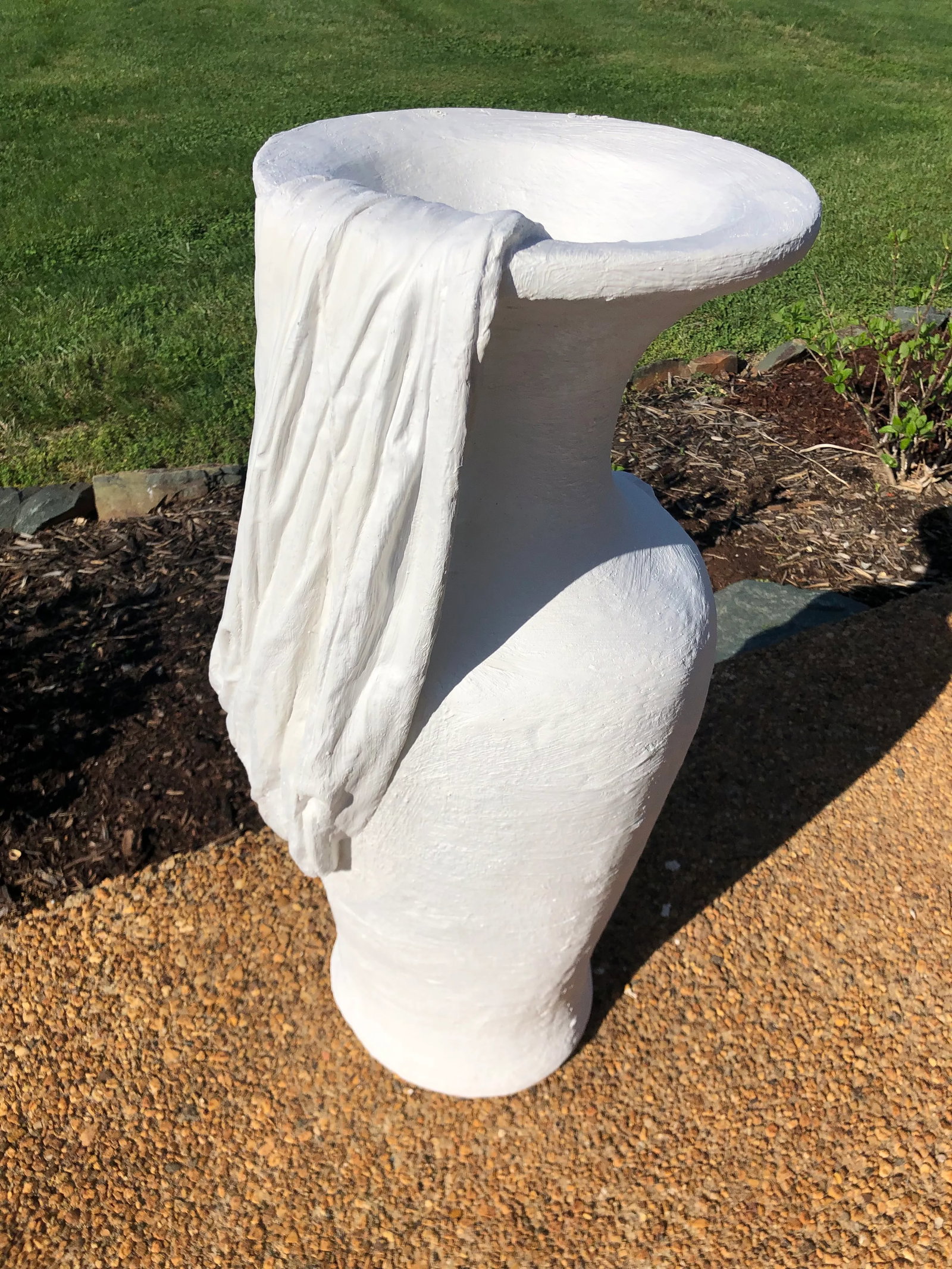 1980s Dickinson Style Postmodern Trompe l'Oeil Draped Plaster Urn - 7