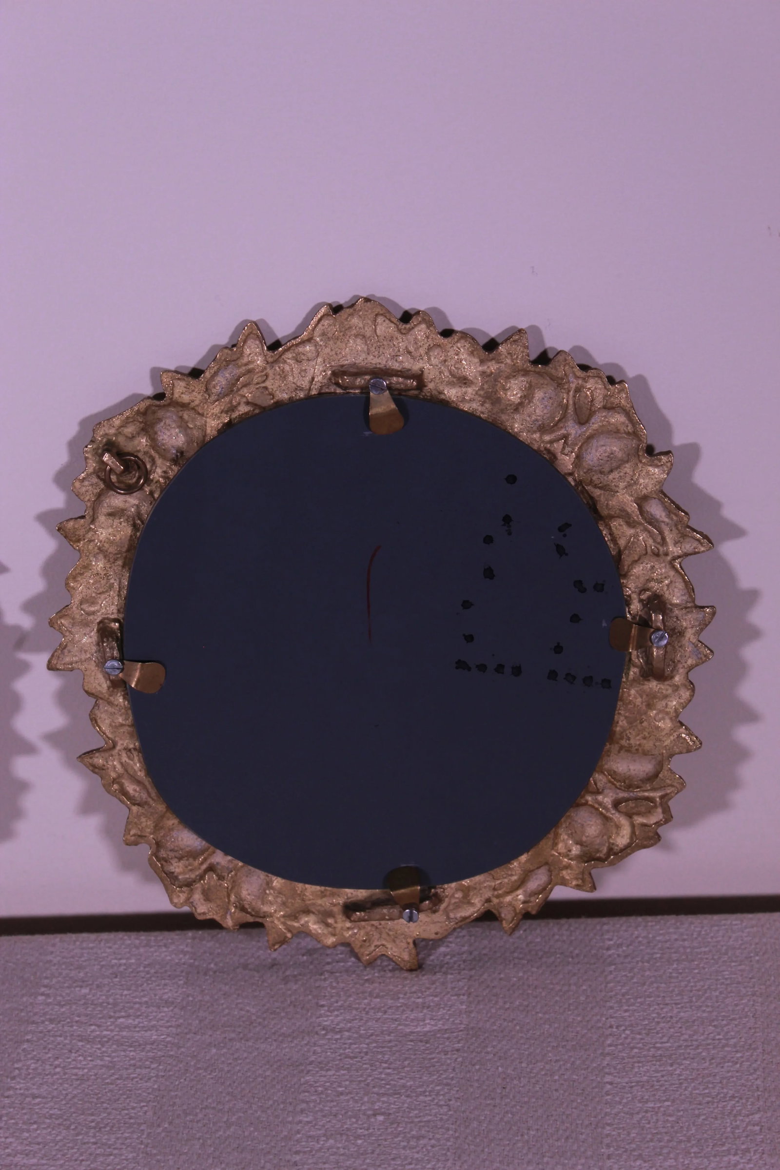 Early 20th Century Petite Beaux-Art Brass Wall Mirrors - a Pair - 10