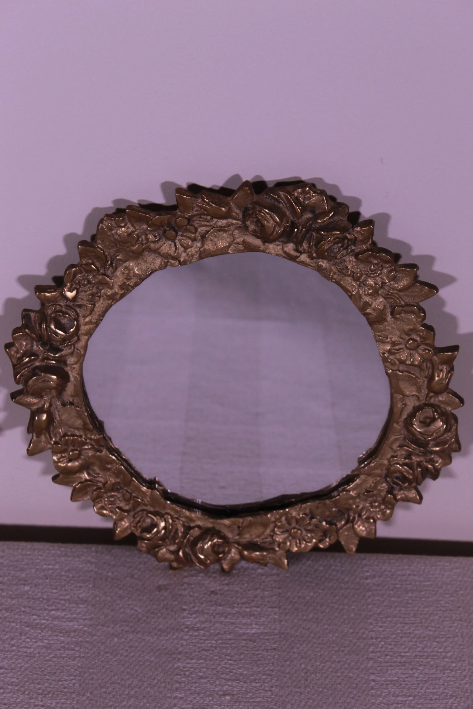 Early 20th Century Petite Beaux-Art Brass Wall Mirrors - a Pair - 2