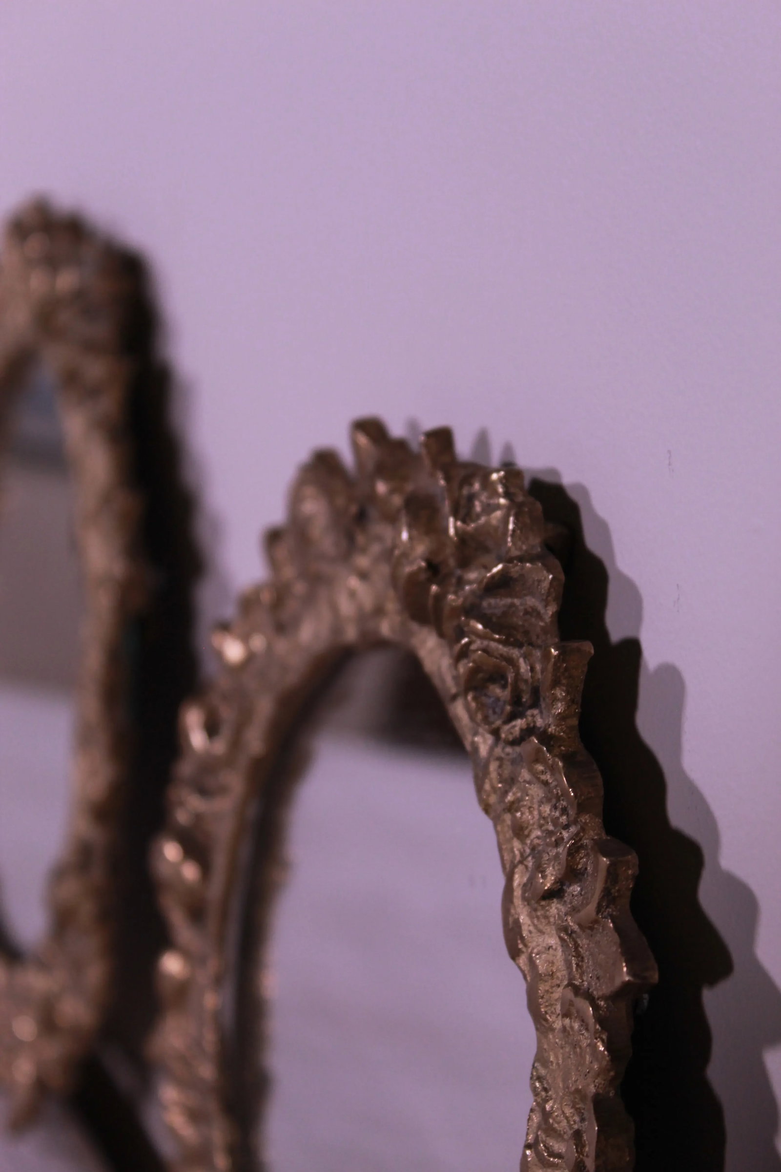 Early 20th Century Petite Beaux-Art Brass Wall Mirrors - a Pair - 5