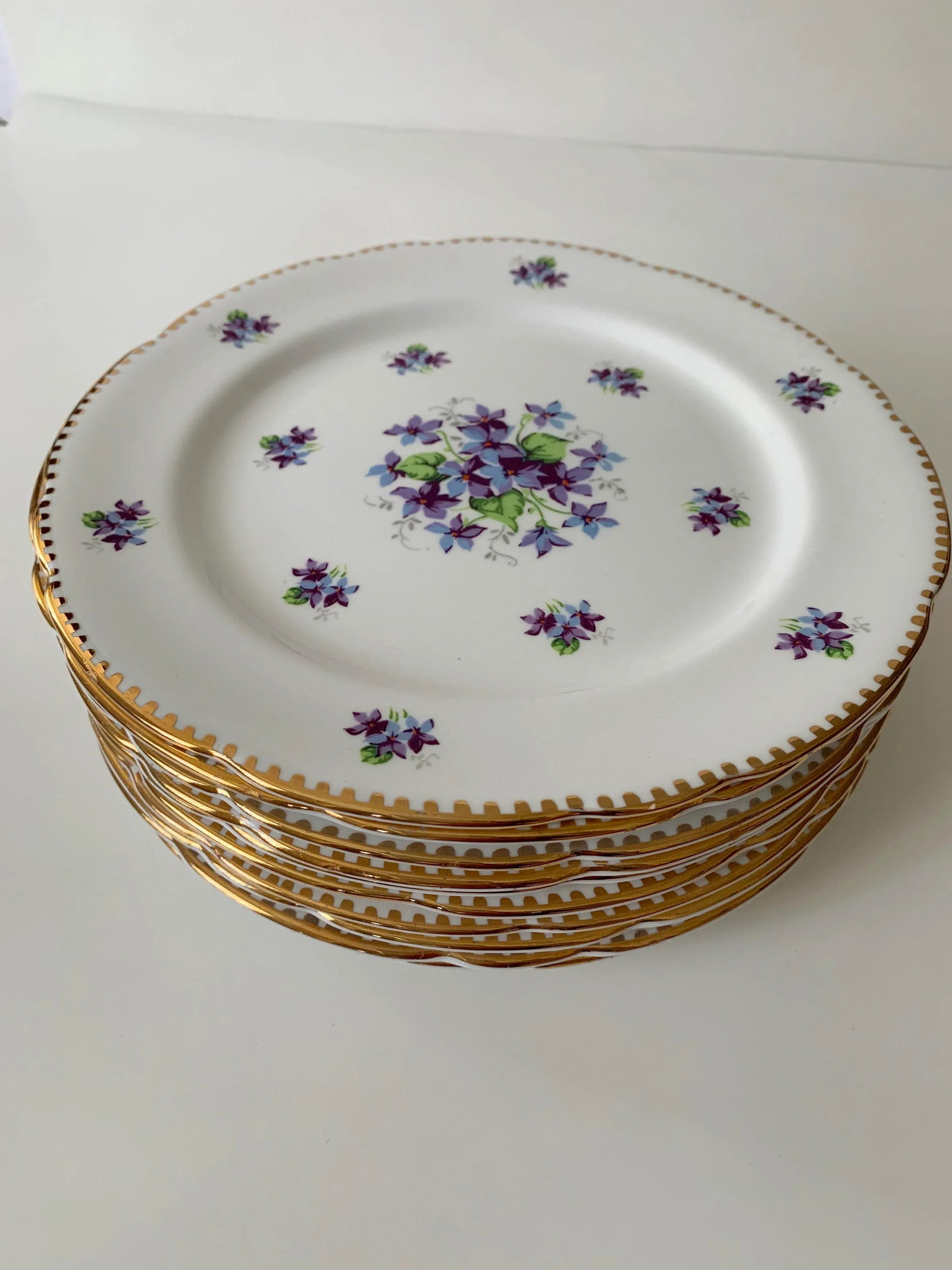 Royal Stafford Sweet Violets Gold Edge Salad Plates - Set of 10 - 2