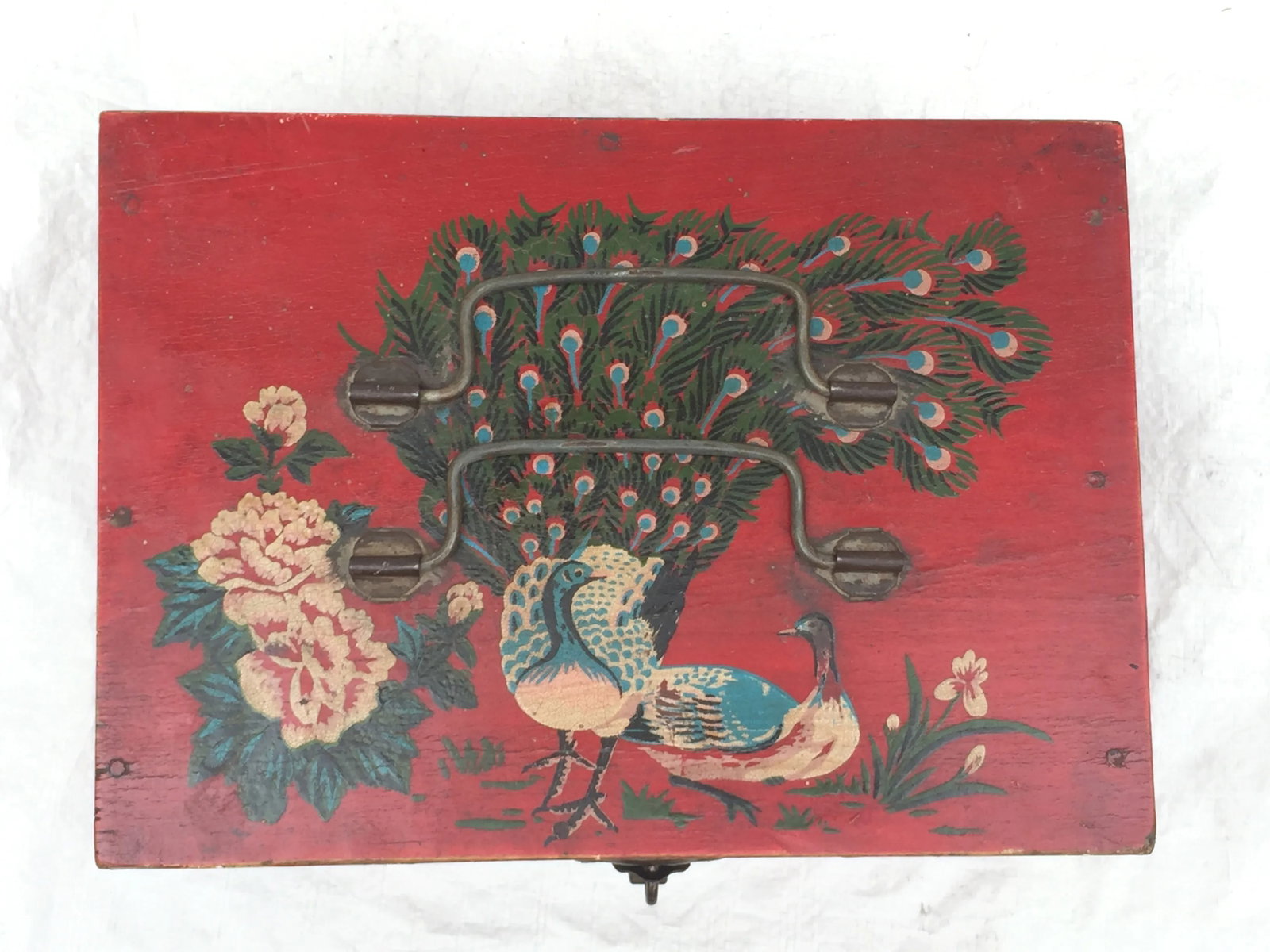 Asian Hand-Painted Vintage Keepsake Box - 2