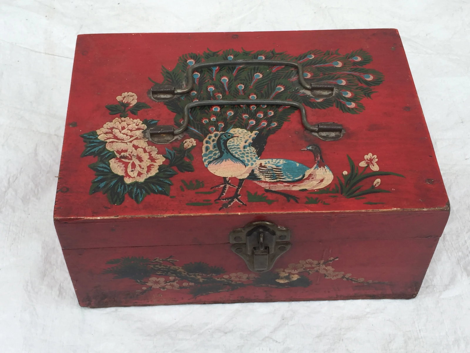 Asian Hand-Painted Vintage Keepsake Box - 3
