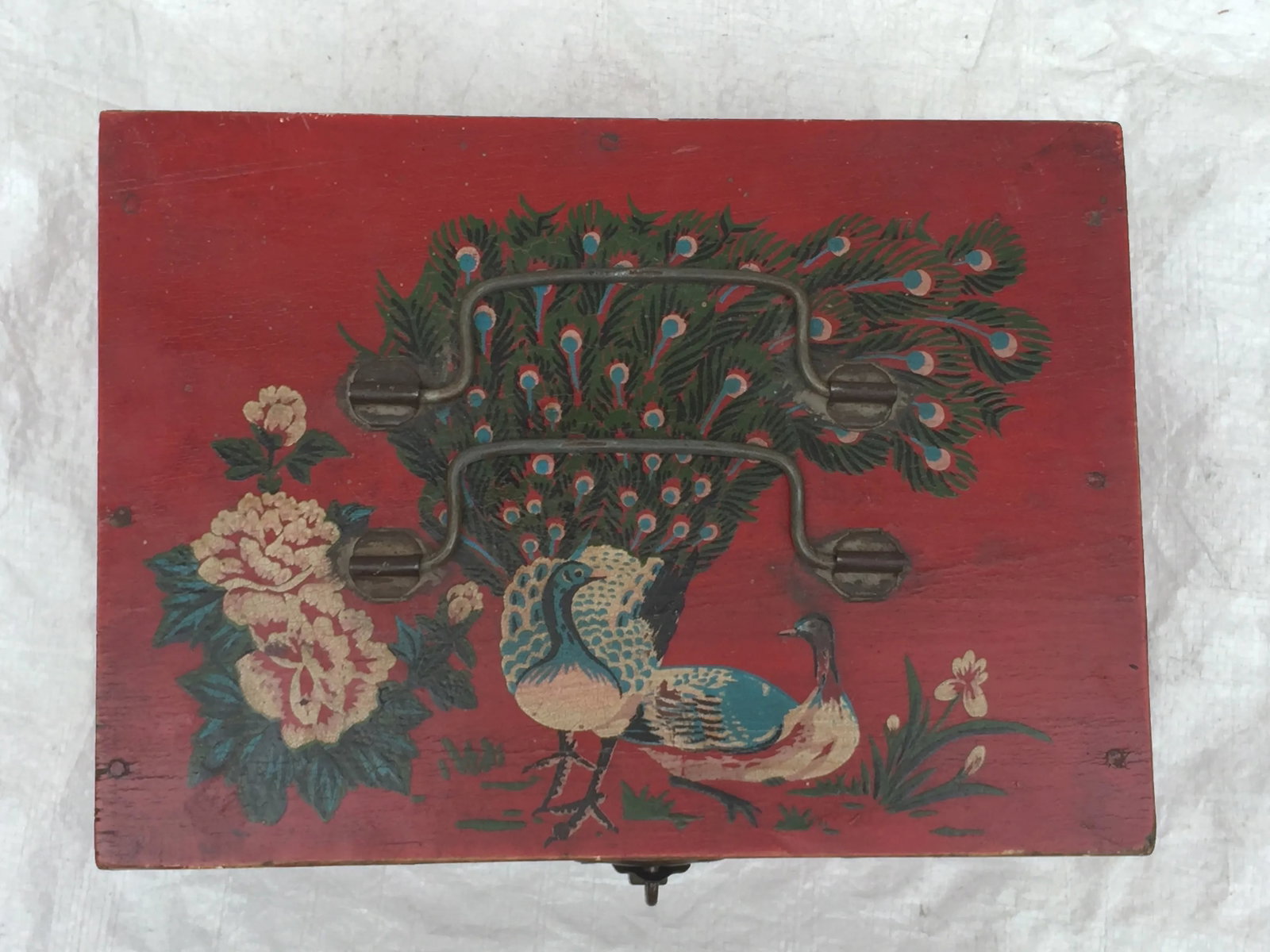Asian Hand-Painted Vintage Keepsake Box - 4