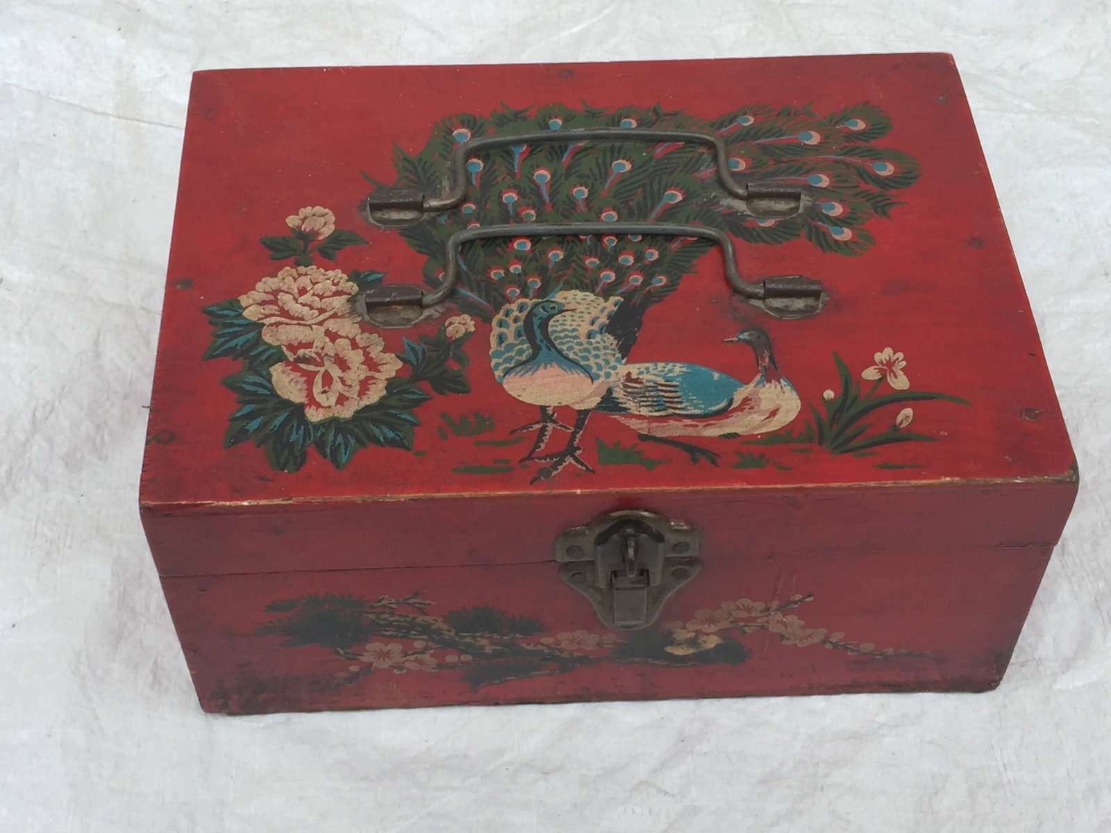 Asian Hand-Painted Vintage Keepsake Box - 6