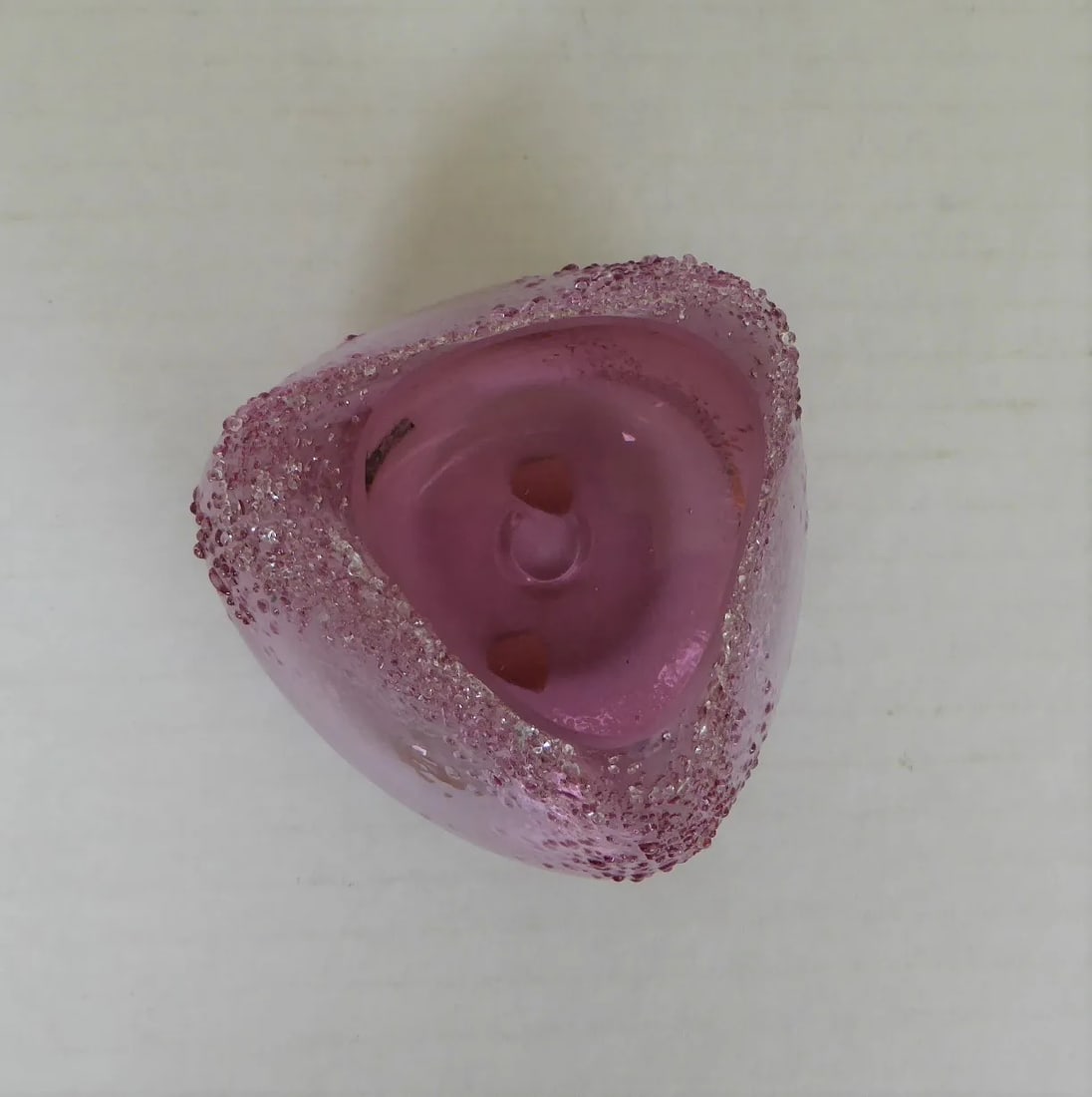 1970s Pink Colored Crystal Textured Bud Vase Zeleznobrodske Sklo Glassworks, Zbs Czechoslovakia - 6