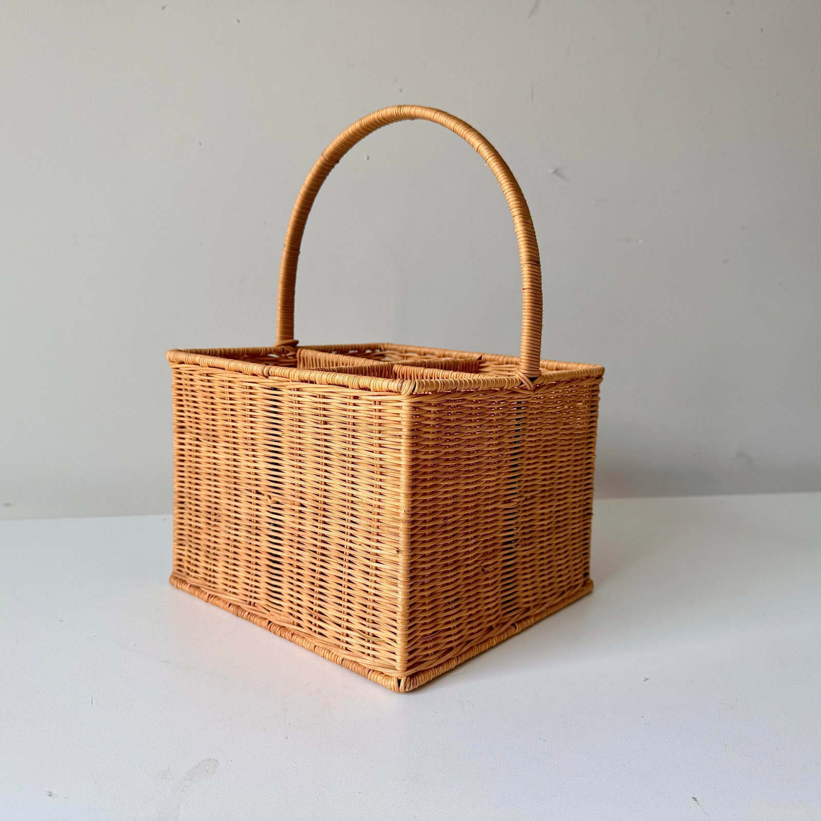 1970s Wicker Utensil Caddy - 2