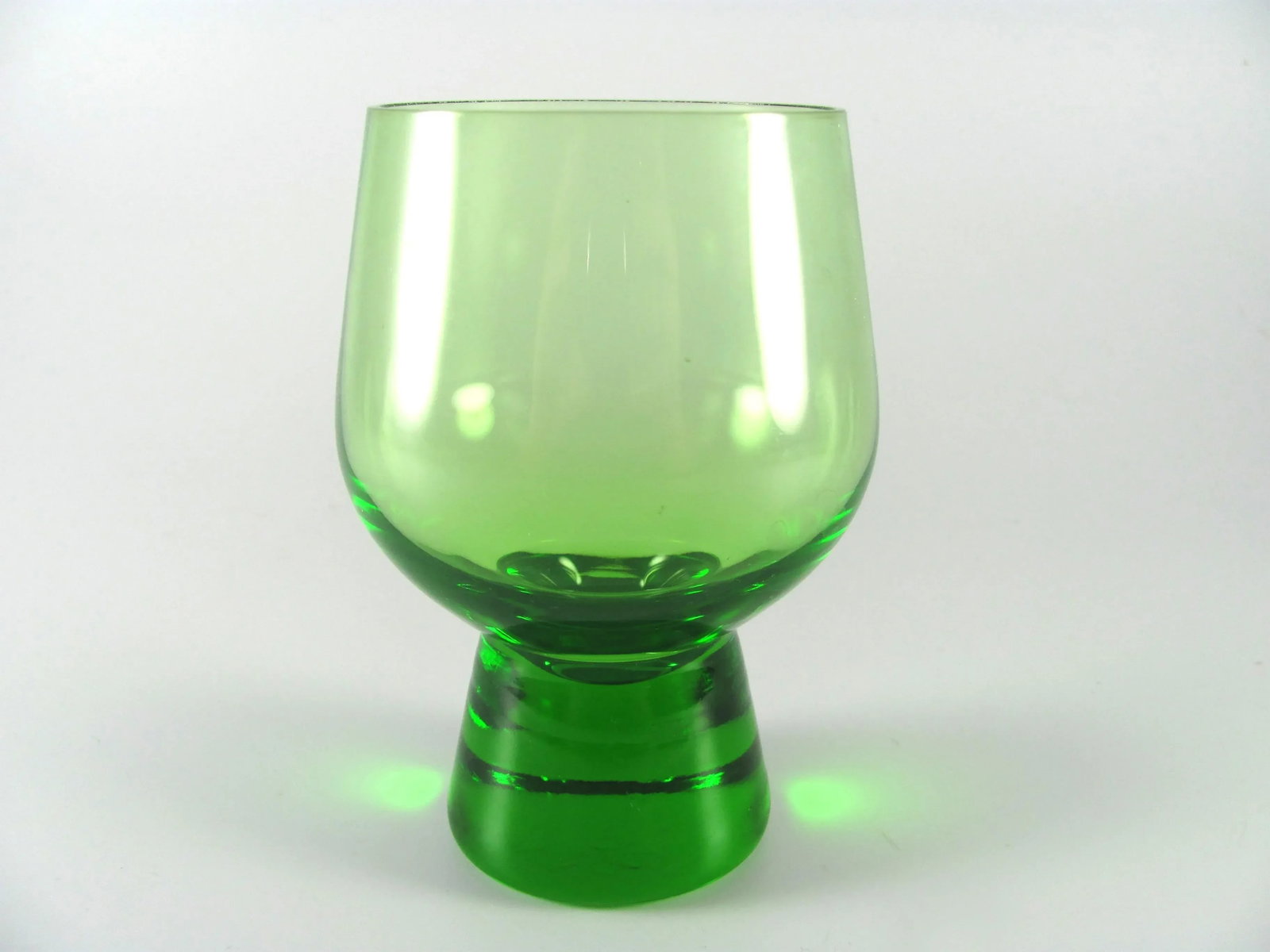 9 Ounce Lime Citron Apple Jade Green Crystal Glass Footed Tumblers - Set of 6 - 2
