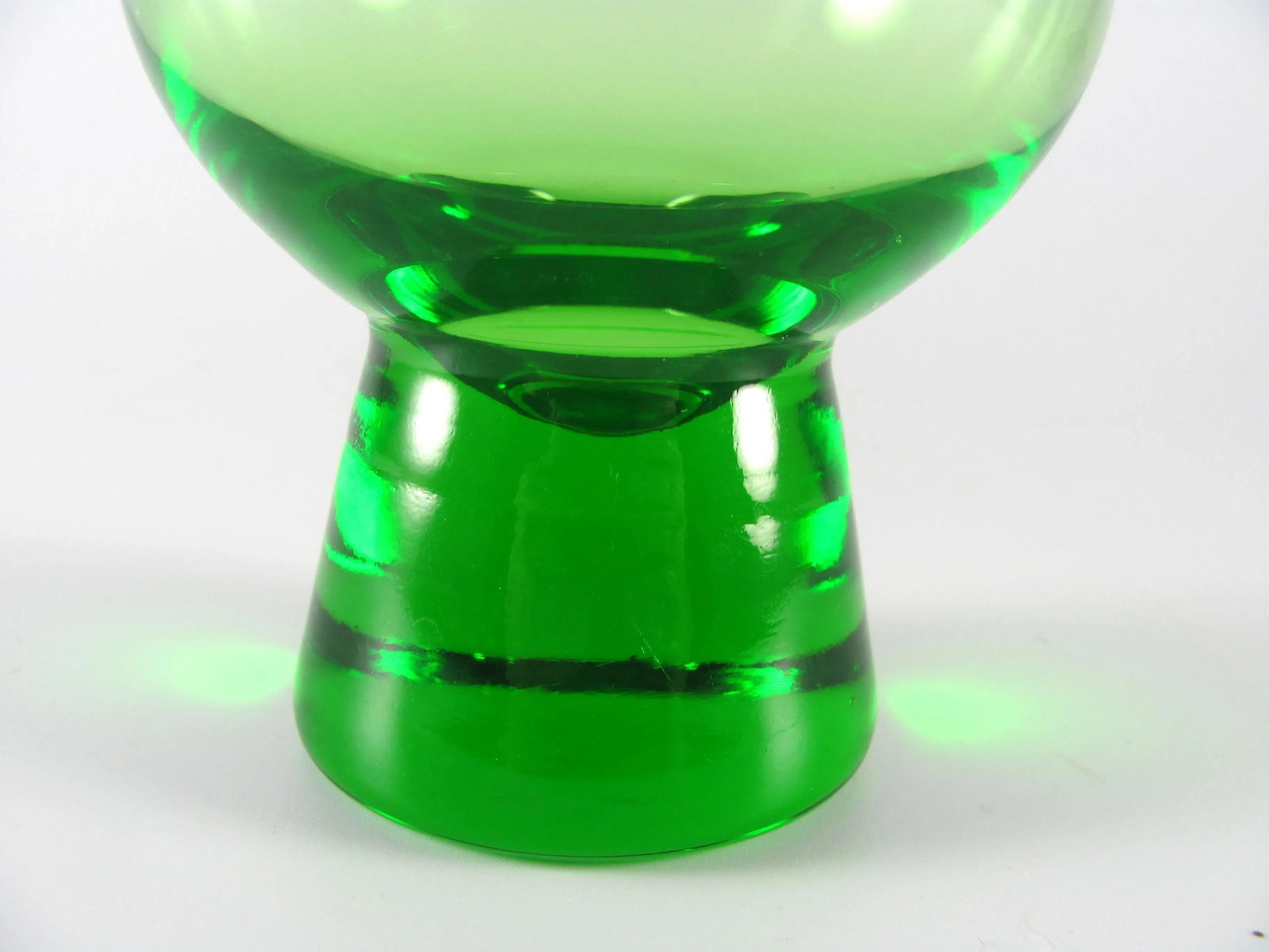 9 Ounce Lime Citron Apple Jade Green Crystal Glass Footed Tumblers - Set of 6 - 3