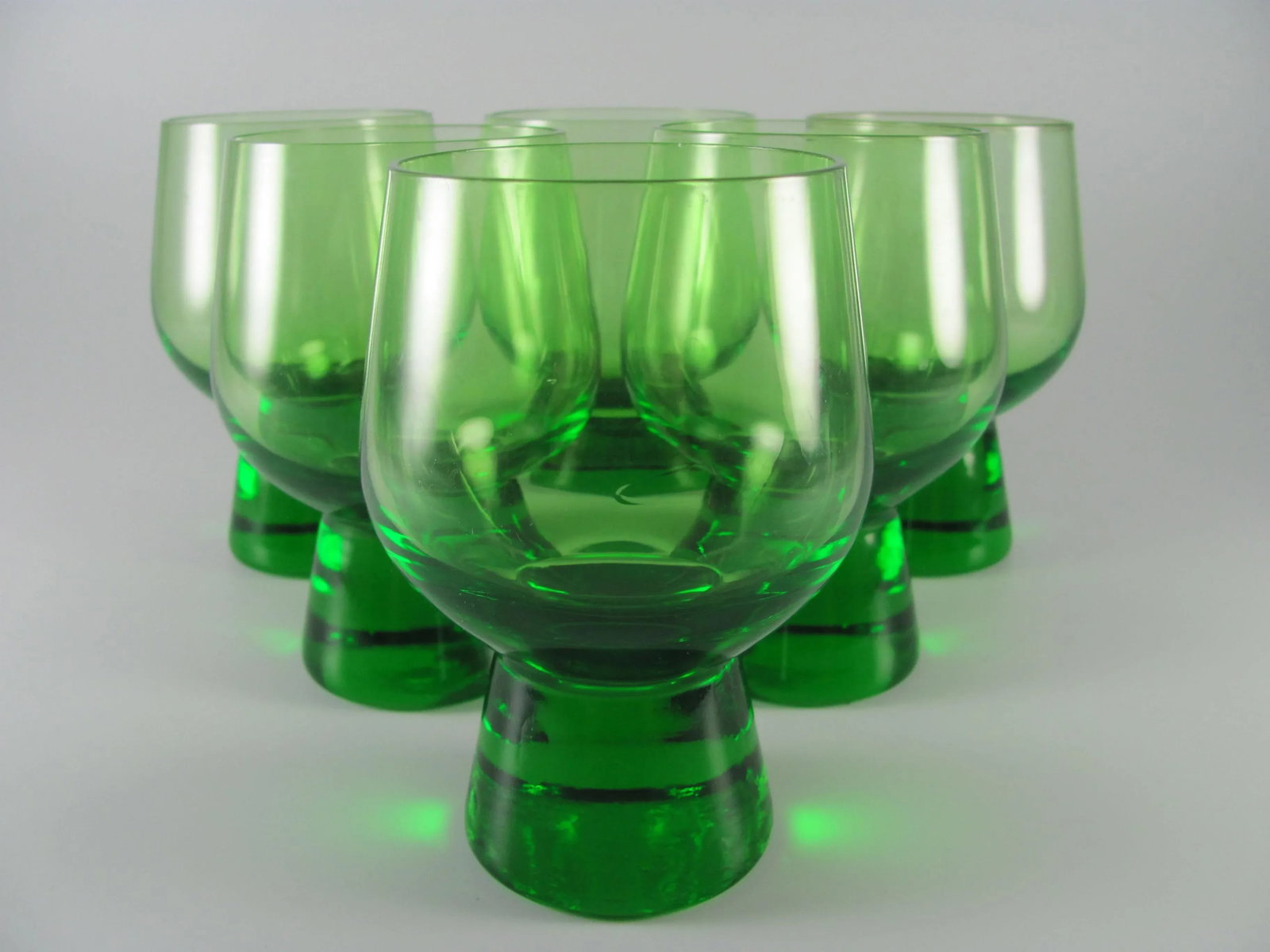 9 Ounce Lime Citron Apple Jade Green Crystal Glass Footed Tumblers - Set of 6 - 6