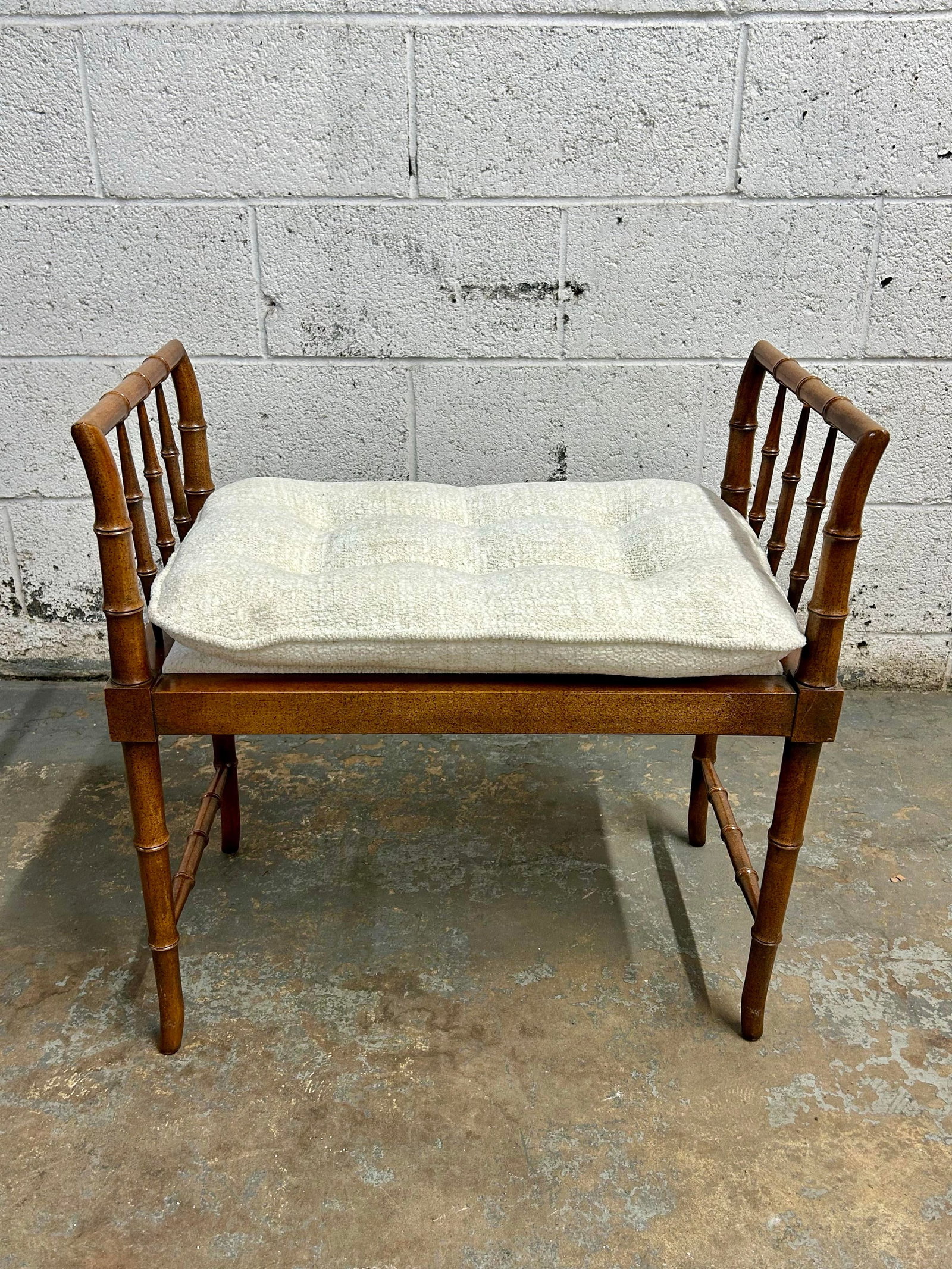 Mid 20th Century Faux Bamboo Baker Furniture Bench - 2
