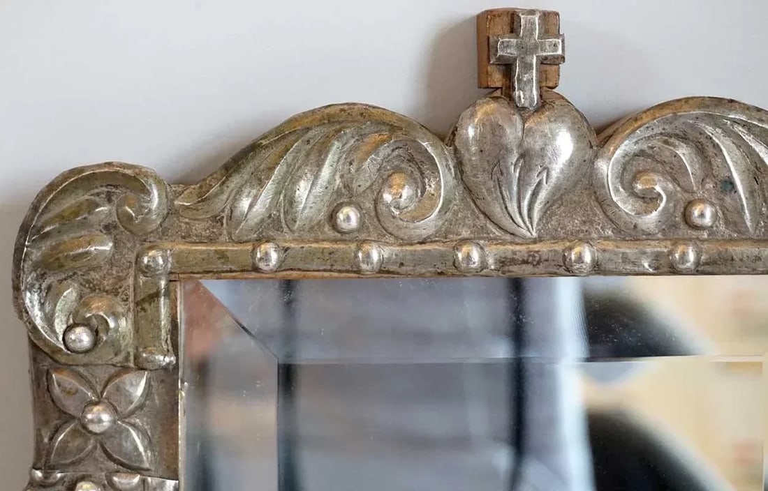 Indo-Portuguese Silver Framed Mirrors - A Pair - 3