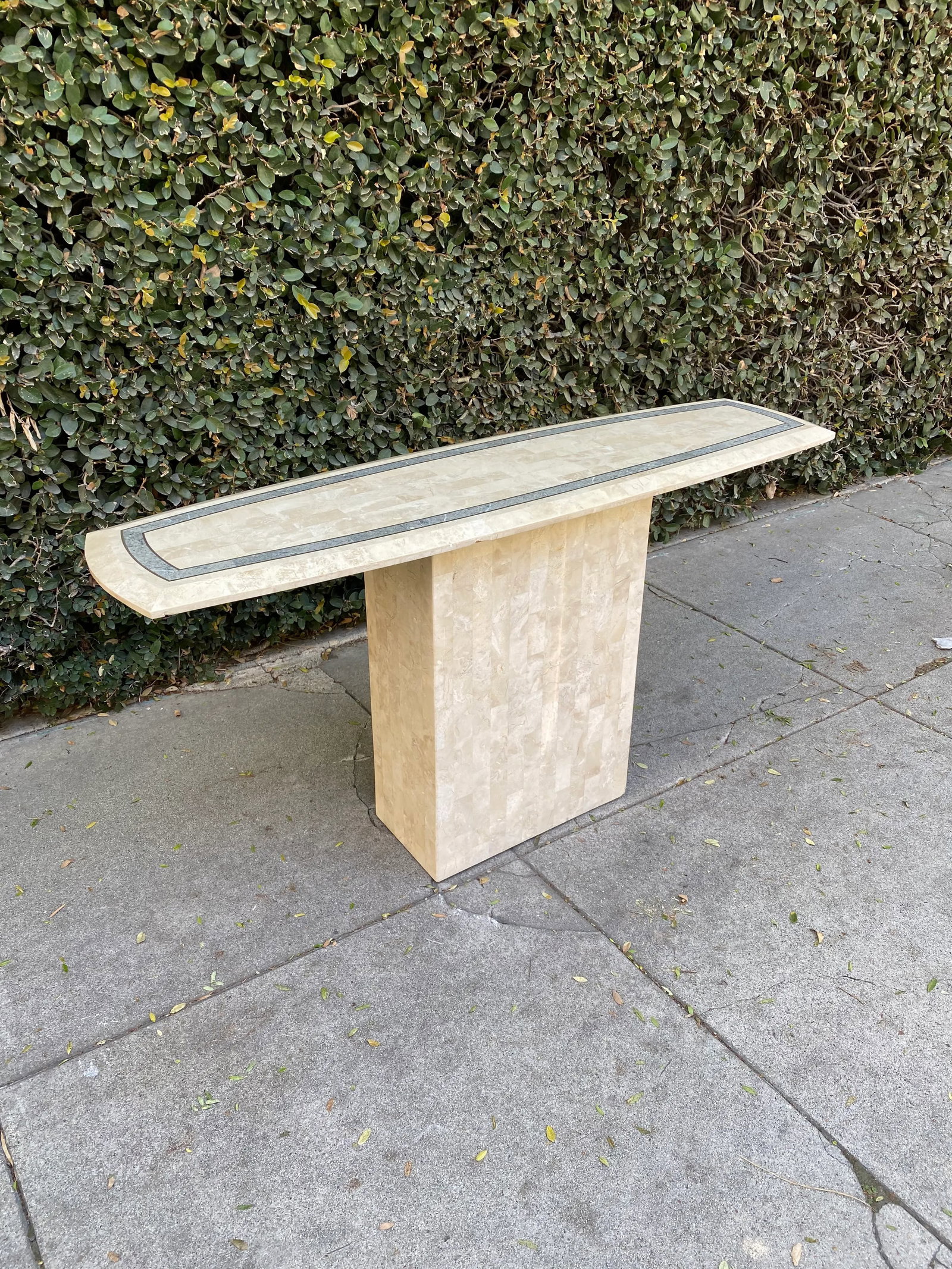 1980s Maitland-Smith Fossilized Tessellated Stone Console - 4