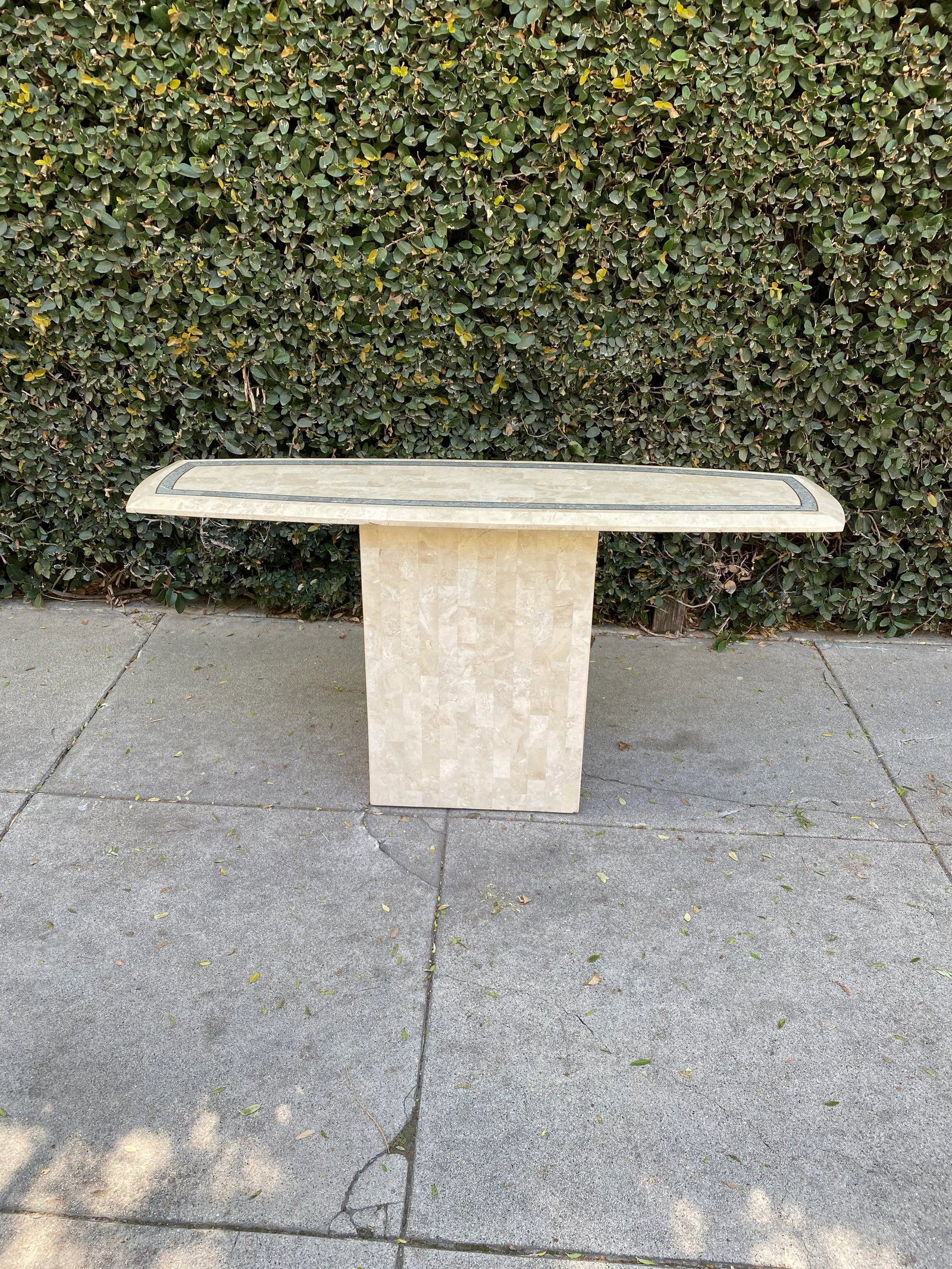 1980s Maitland-Smith Fossilized Tessellated Stone Console - 5
