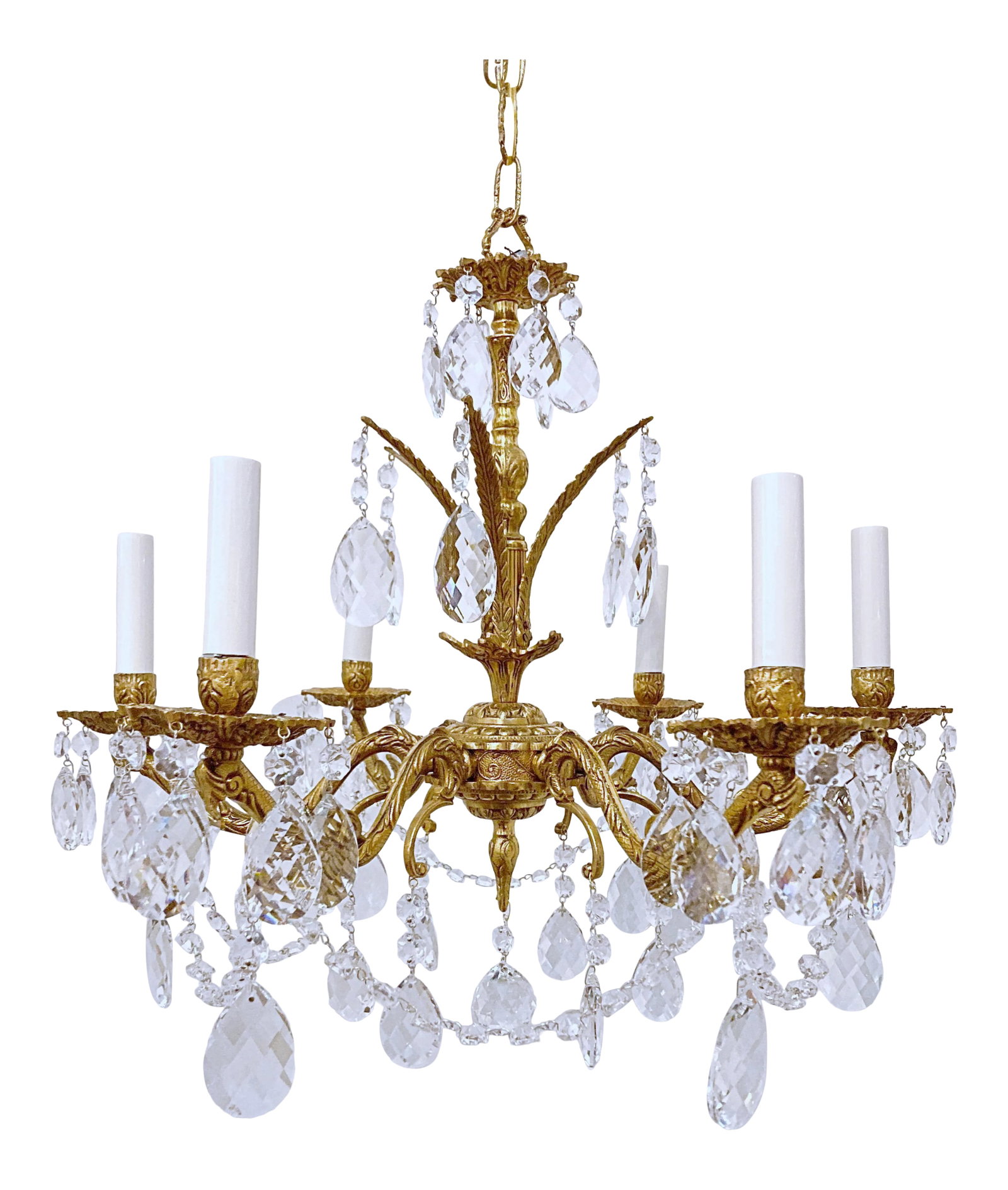 Vintage Spanish Chandelier With Crystal Prisms (1 of 8)