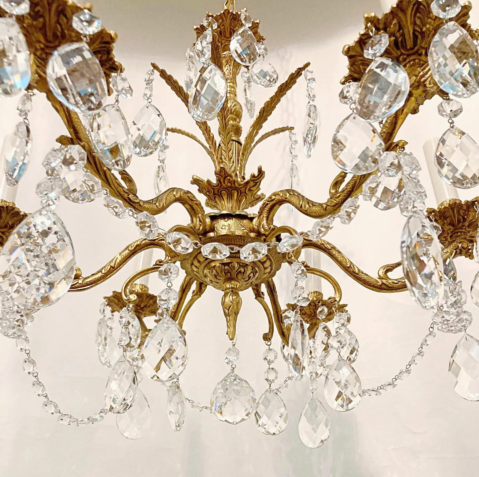 Vintage Spanish Chandelier With Crystal Prisms - 3