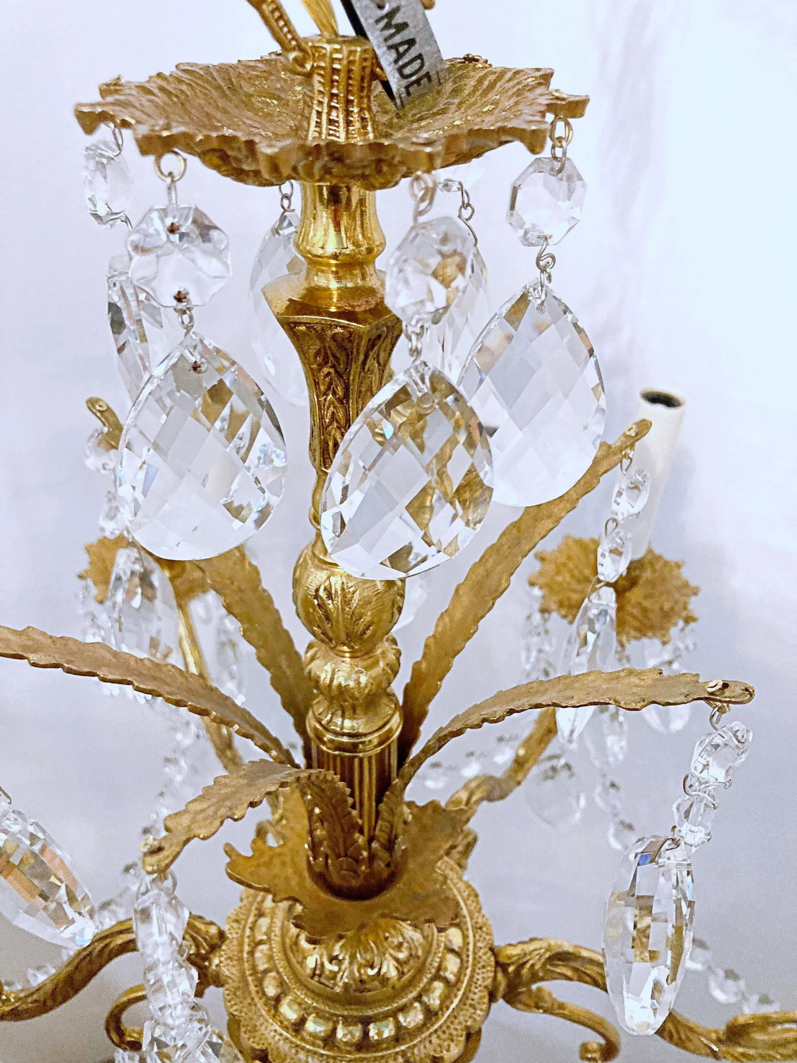 Vintage Spanish Chandelier With Crystal Prisms - 6