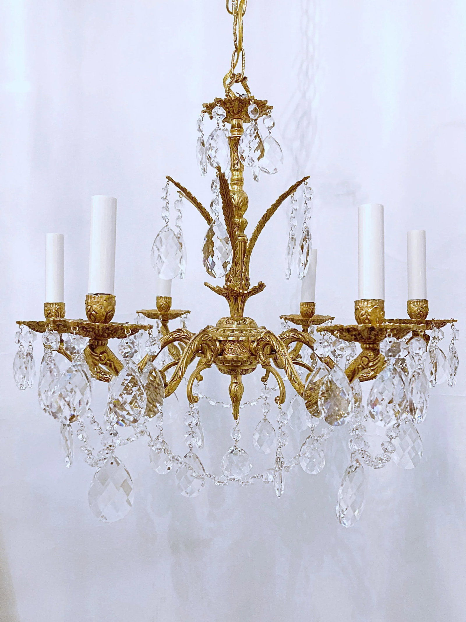 Vintage Spanish Chandelier With Crystal Prisms - 8