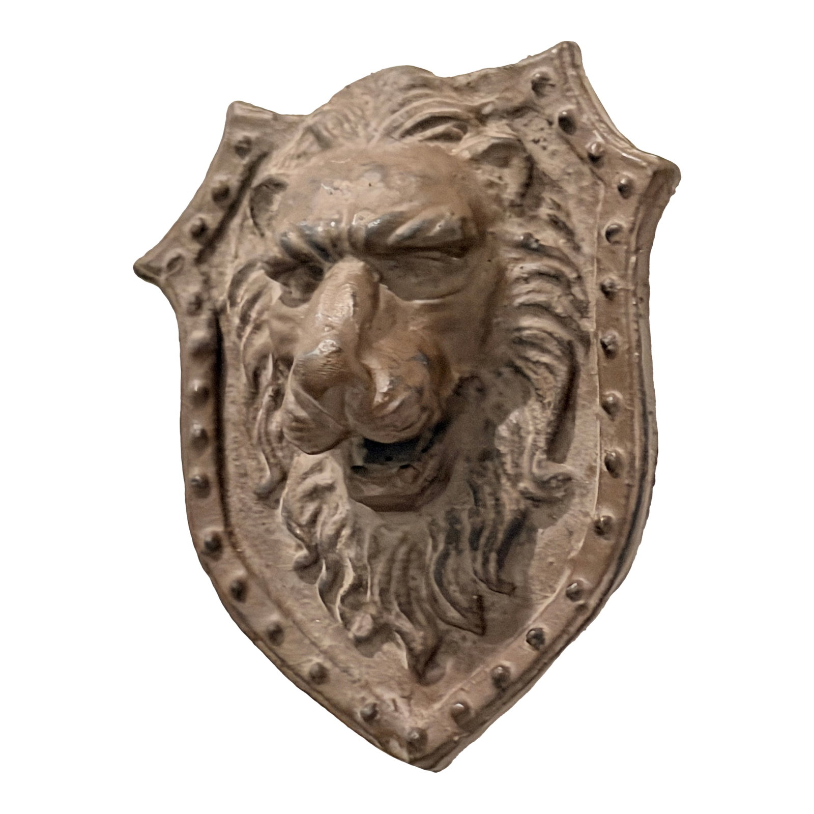 Antique-Style Cast Iron Lion Shield Wall Plaque (1 of 5)