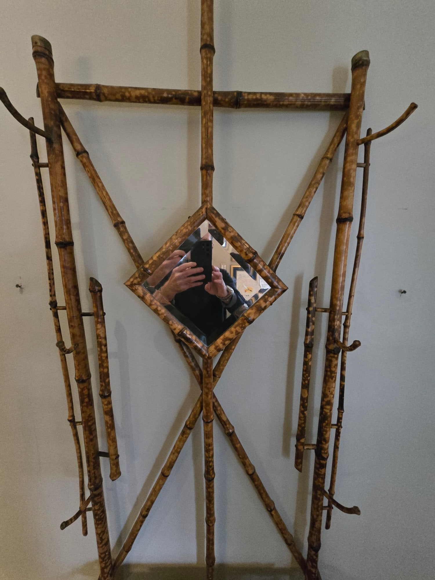 1920s Bamboo Hall Tree - 2