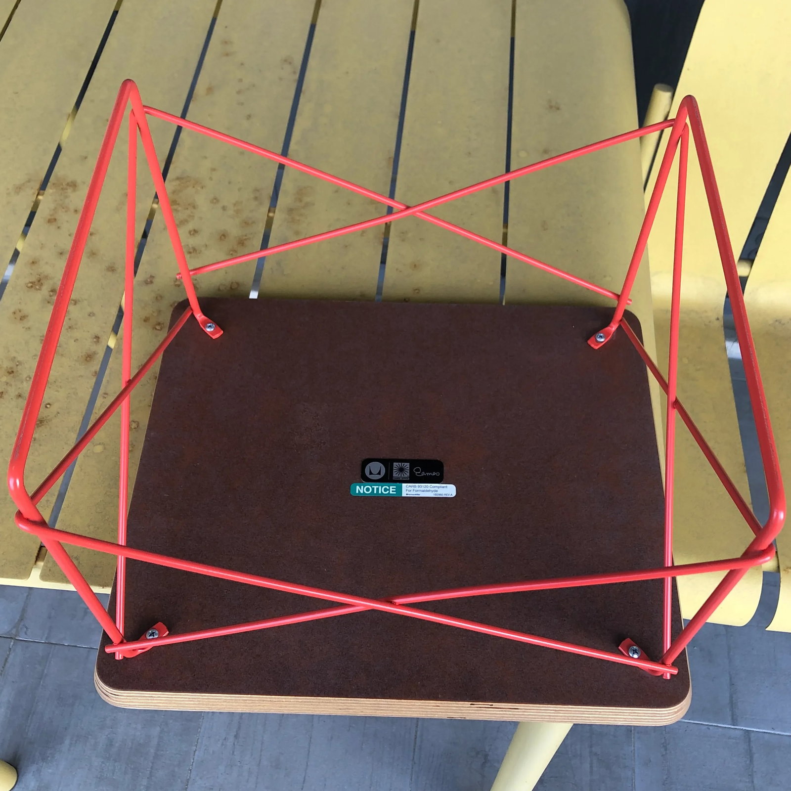 Eames Ltr Mid-Century Modern Red Wire Base Table - 4