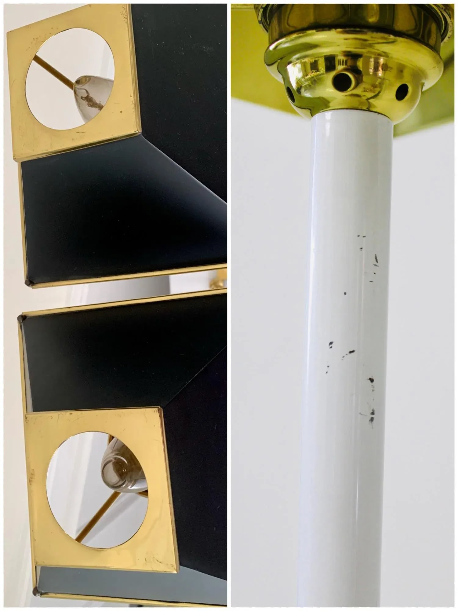 Vintage Decorative Crafts Inc. Gold and Black Claw Feet Buffet Table Lamps, Solid Brass and Tole Sha - 12