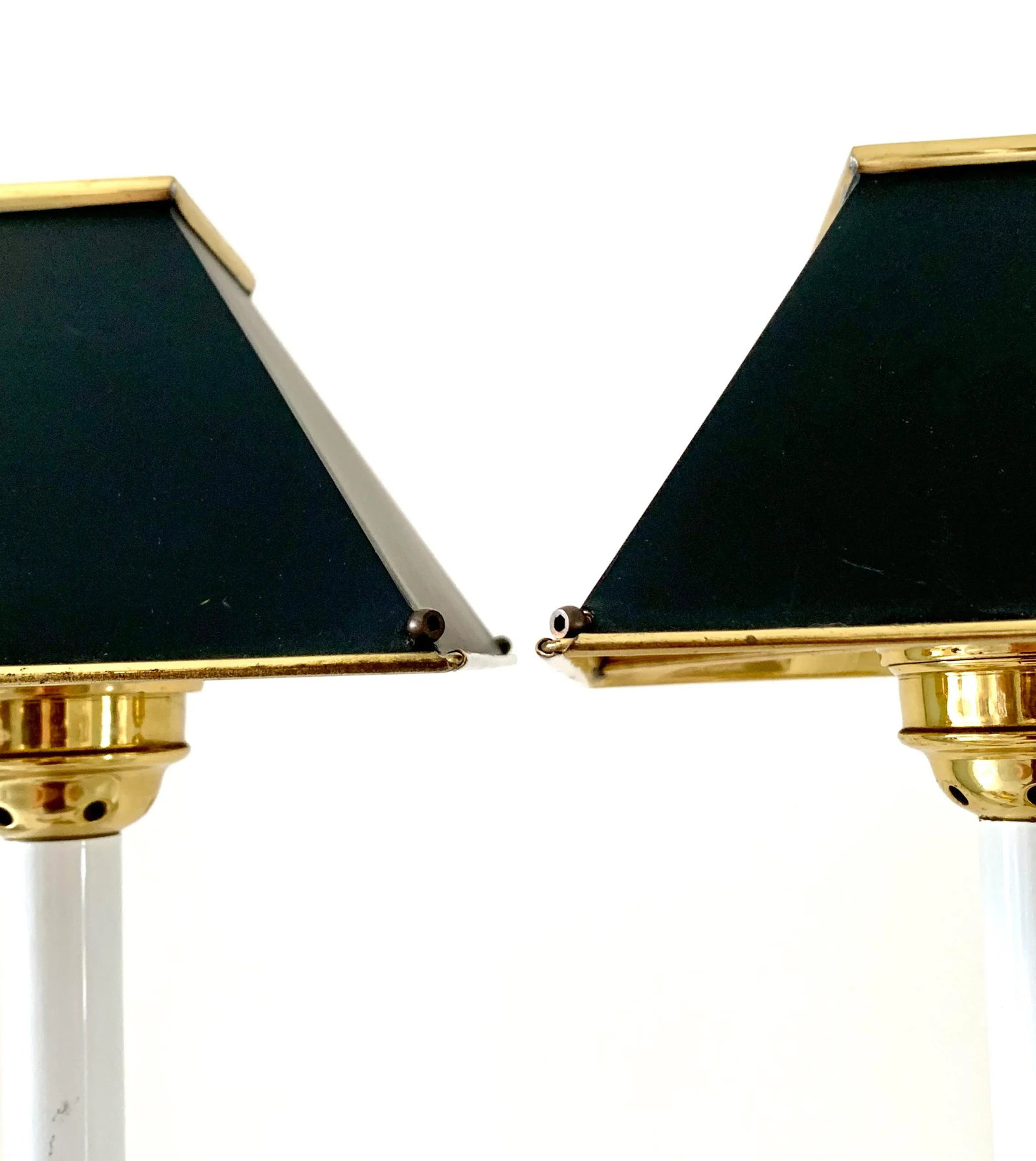 Vintage Decorative Crafts Inc. Gold and Black Claw Feet Buffet Table Lamps, Solid Brass and Tole Sha - 2