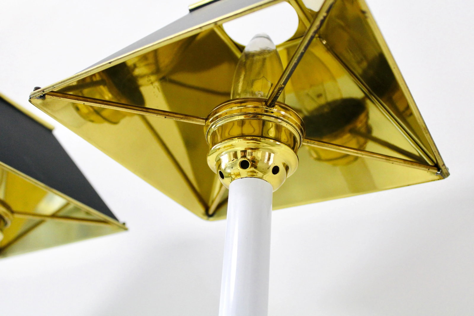 Vintage Decorative Crafts Inc. Gold and Black Claw Feet Buffet Table Lamps, Solid Brass and Tole Sha - 3