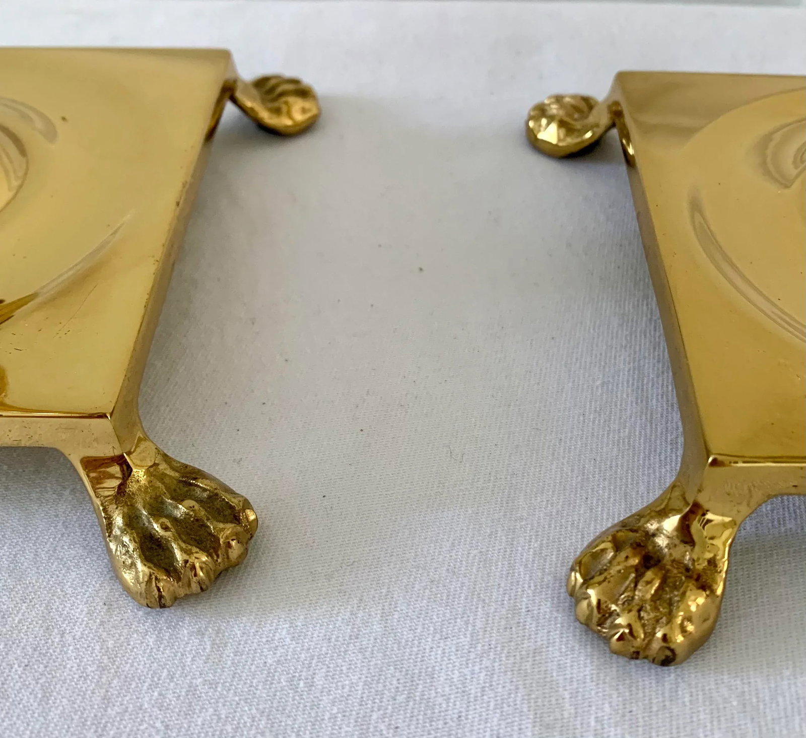 Vintage Decorative Crafts Inc. Gold and Black Claw Feet Buffet Table Lamps, Solid Brass and Tole Sha - 6