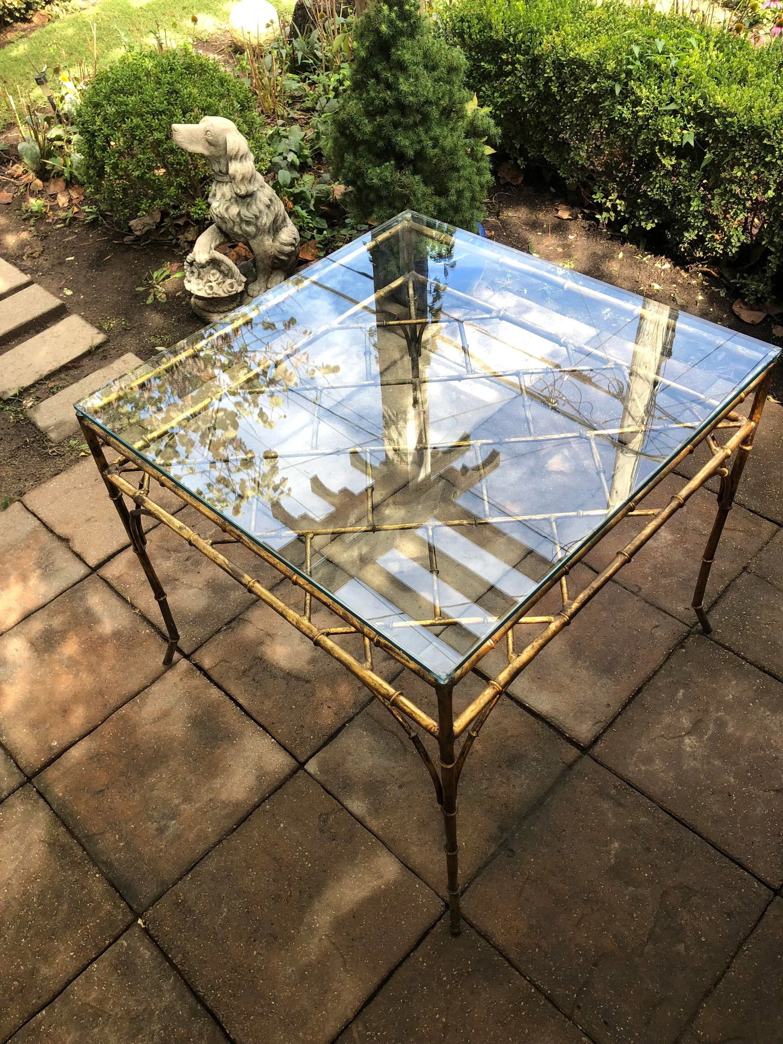 1960s Italian Gilt Faux Bamboo Game/Breakfast Table - 2