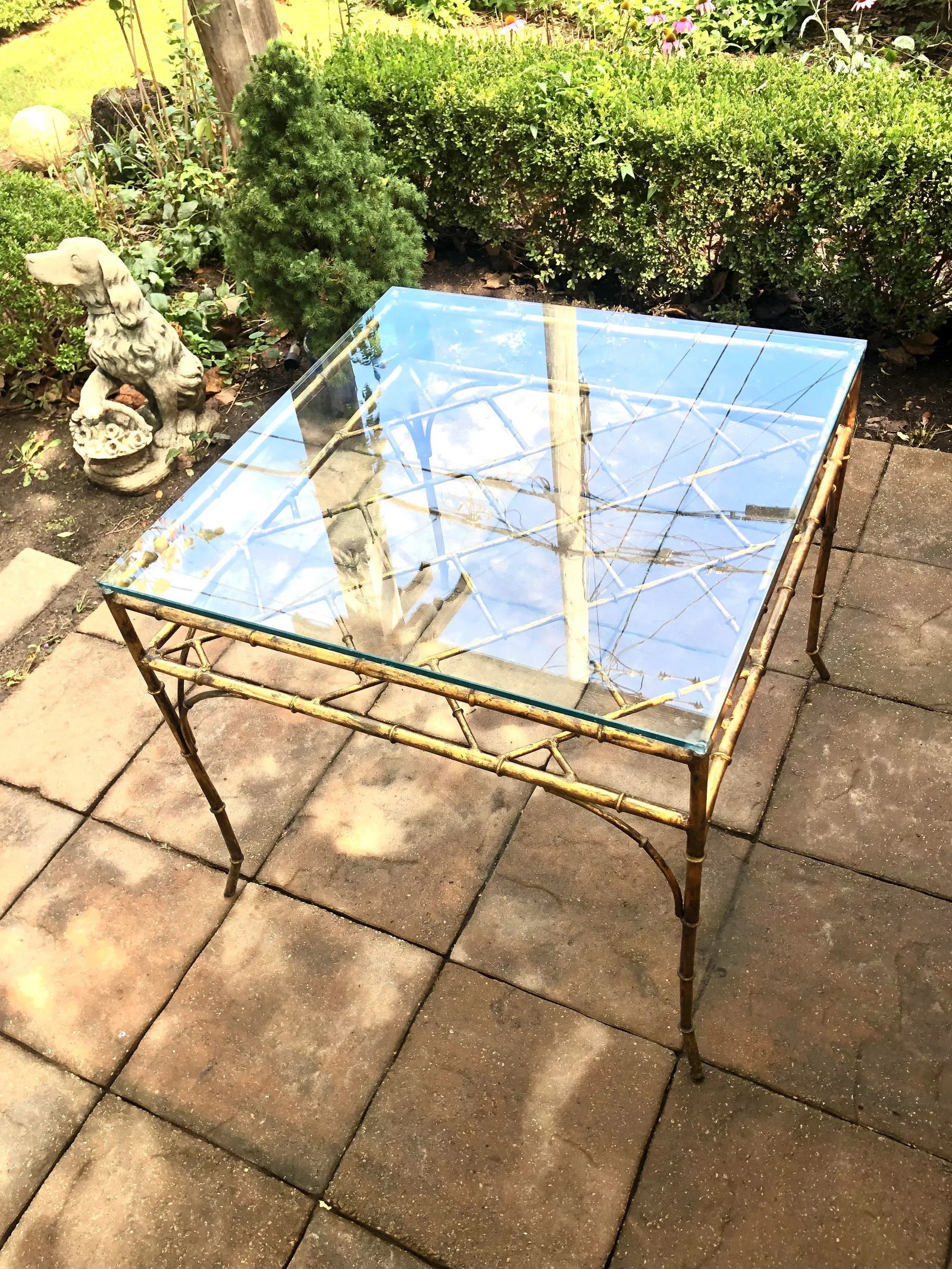 1960s Italian Gilt Faux Bamboo Game/Breakfast Table - 3