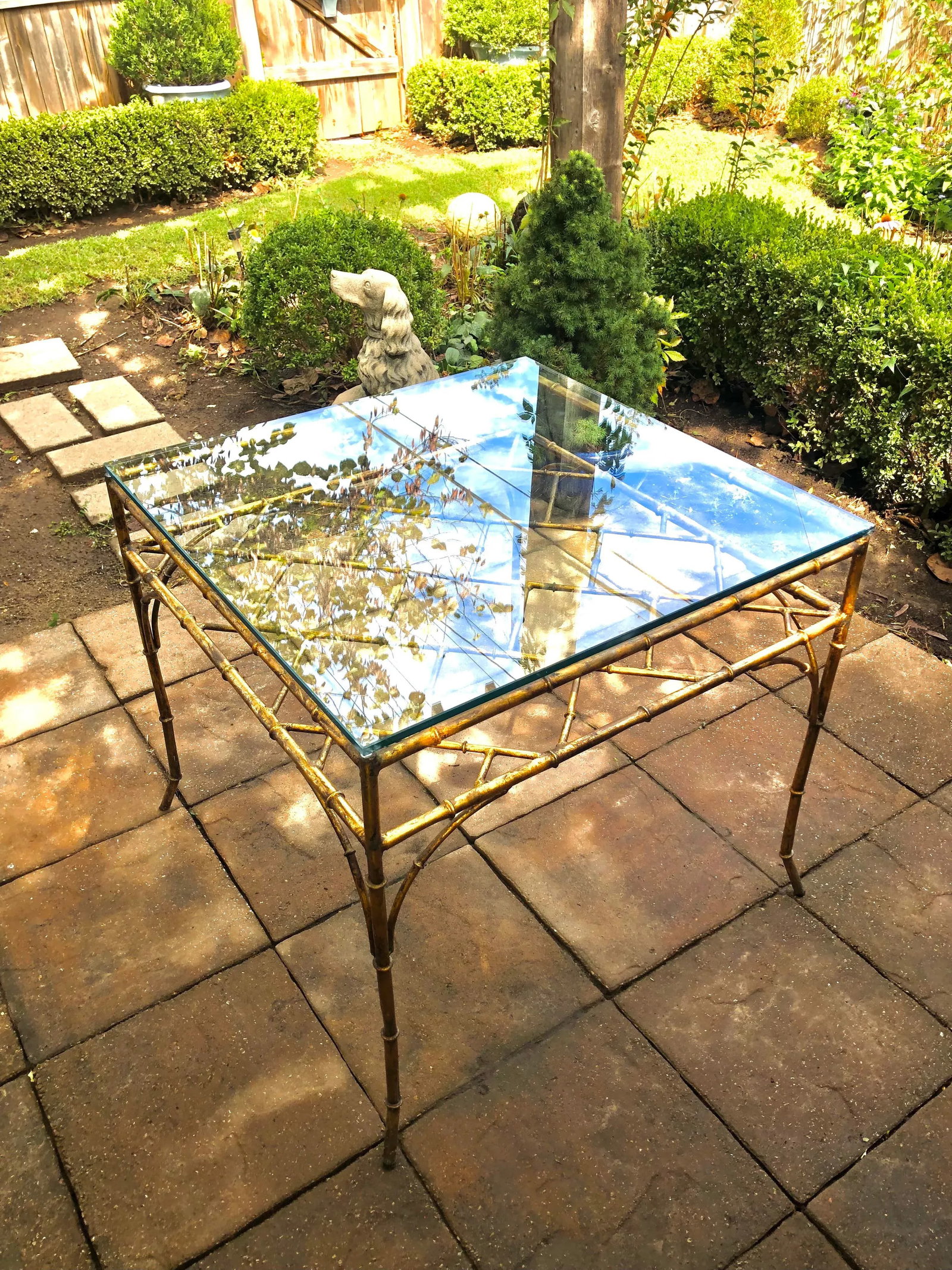 1960s Italian Gilt Faux Bamboo Game/Breakfast Table - 4