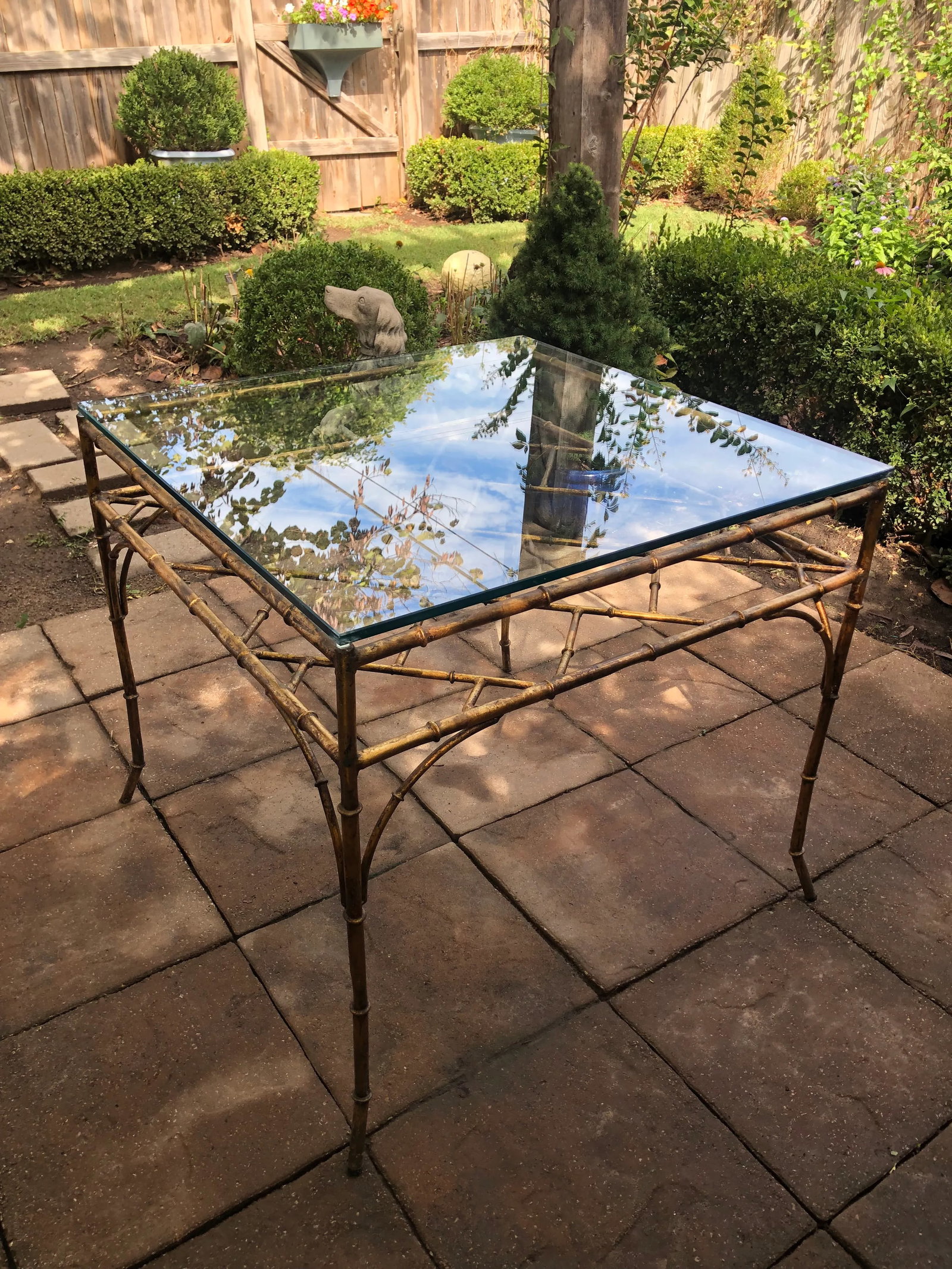 1960s Italian Gilt Faux Bamboo Game/Breakfast Table - 5