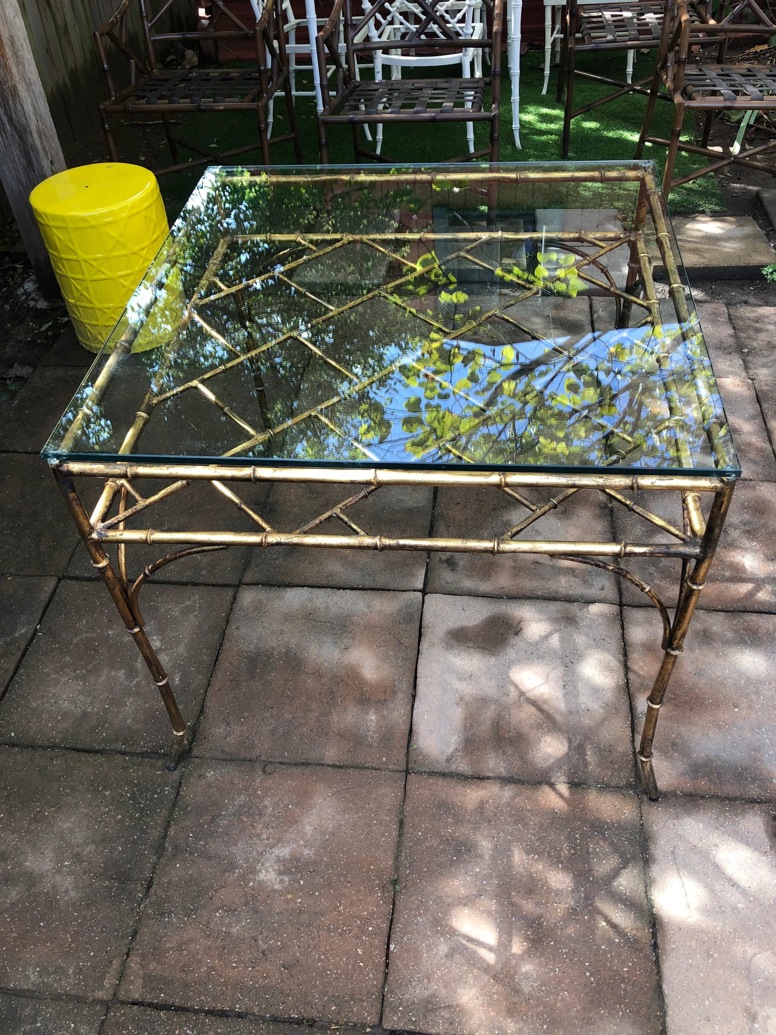 1960s Italian Gilt Faux Bamboo Game/Breakfast Table - 6