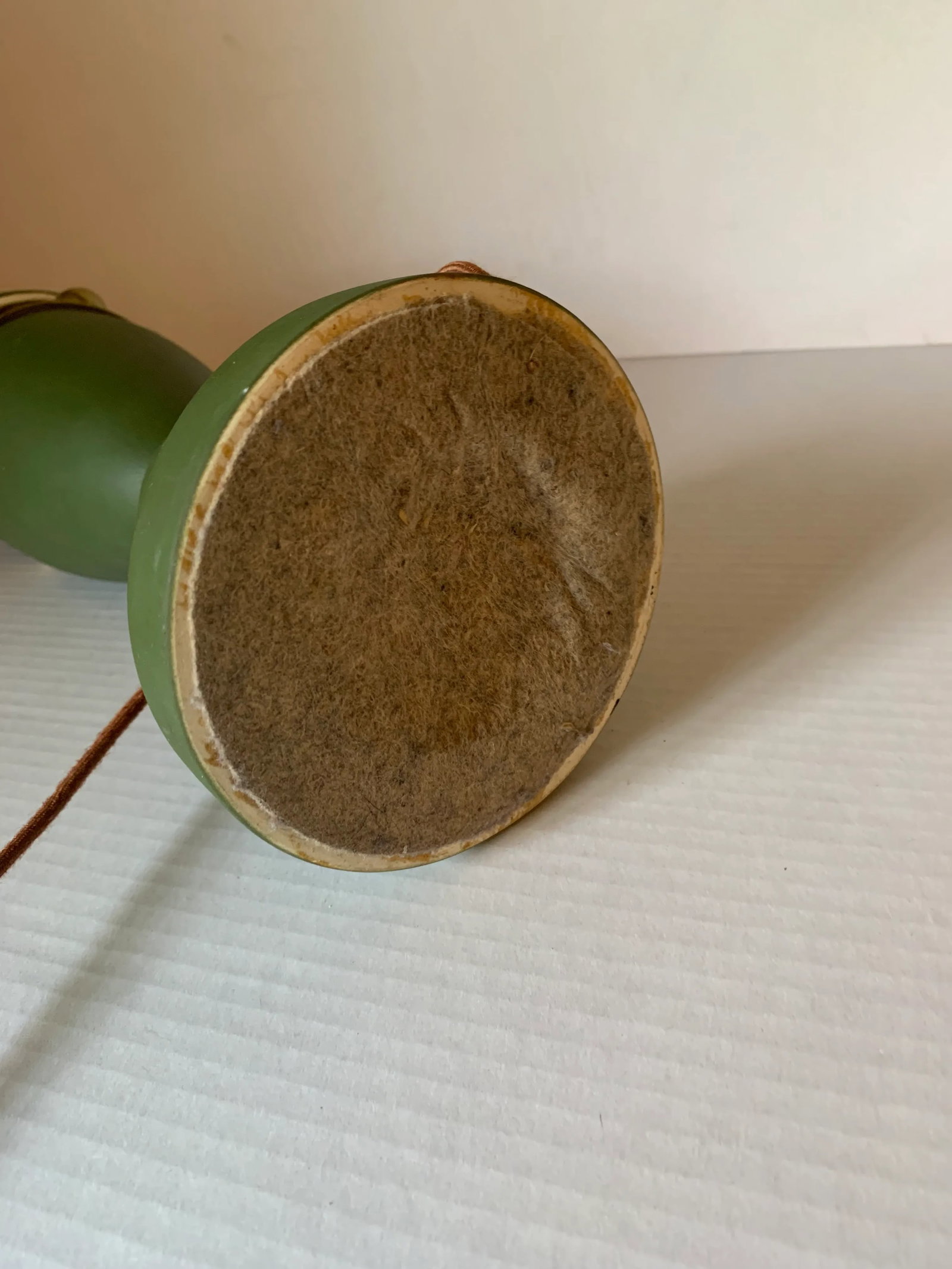 1950's Mid-Century Modern Green and Gold Atomic Ceramic Lamp - 5