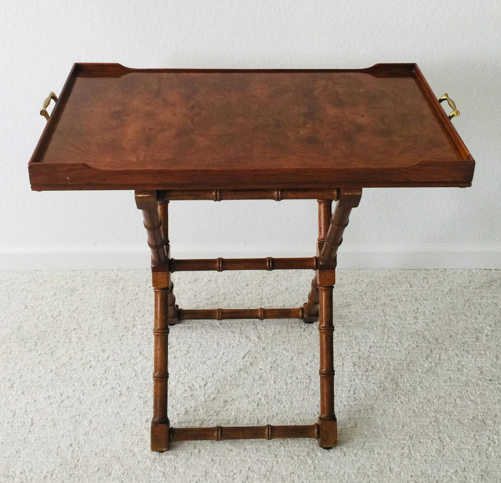 1970s Drexel Burlwood Butler's Tray Table - 2