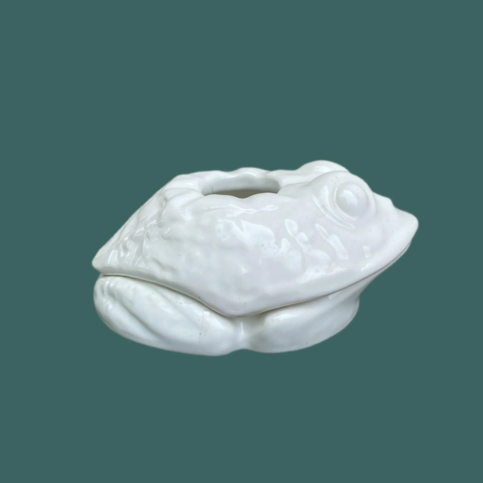 Vintage Italian White Frog Planter - 11