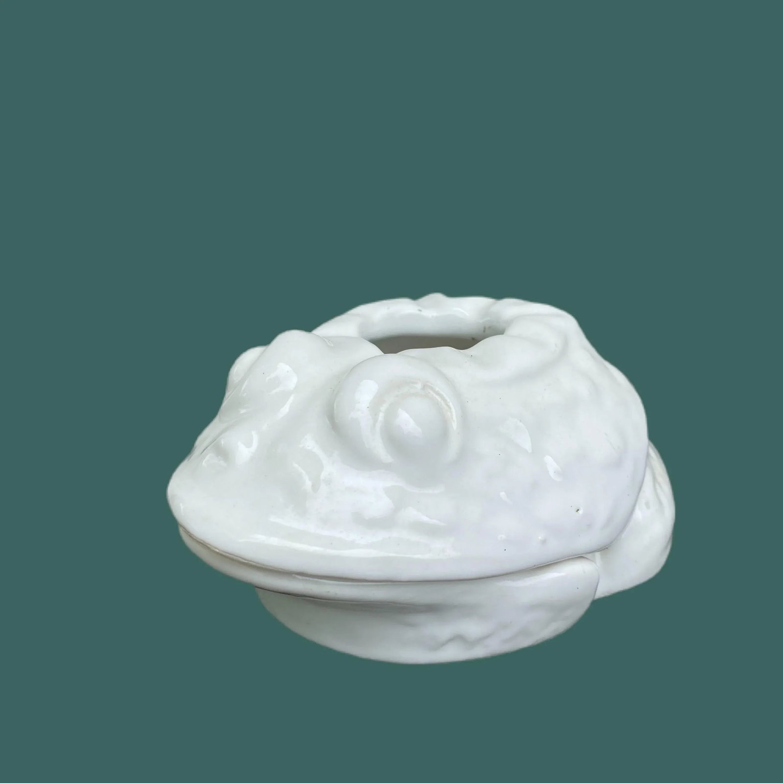 Vintage Italian White Frog Planter - 4
