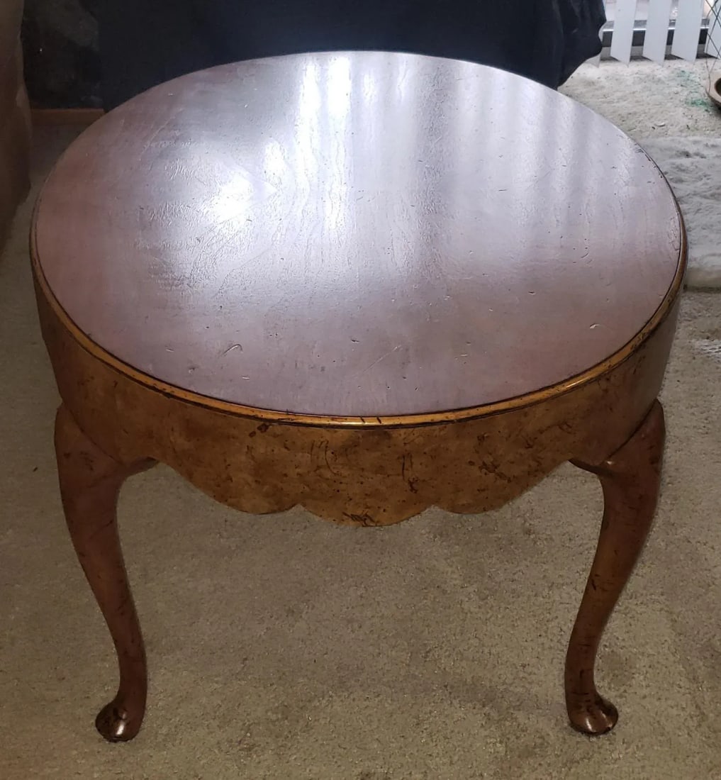 Vintage Baker Furniture Burl-Walnut Coffee Table - 2