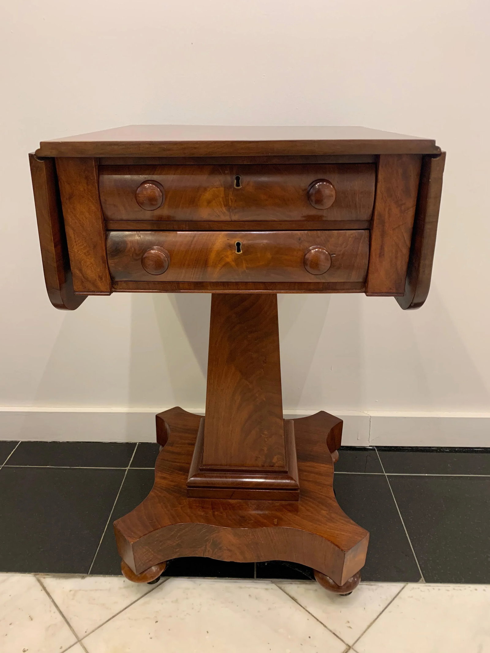 American Empire Flame Mahogany Drop Leaf Table - 8