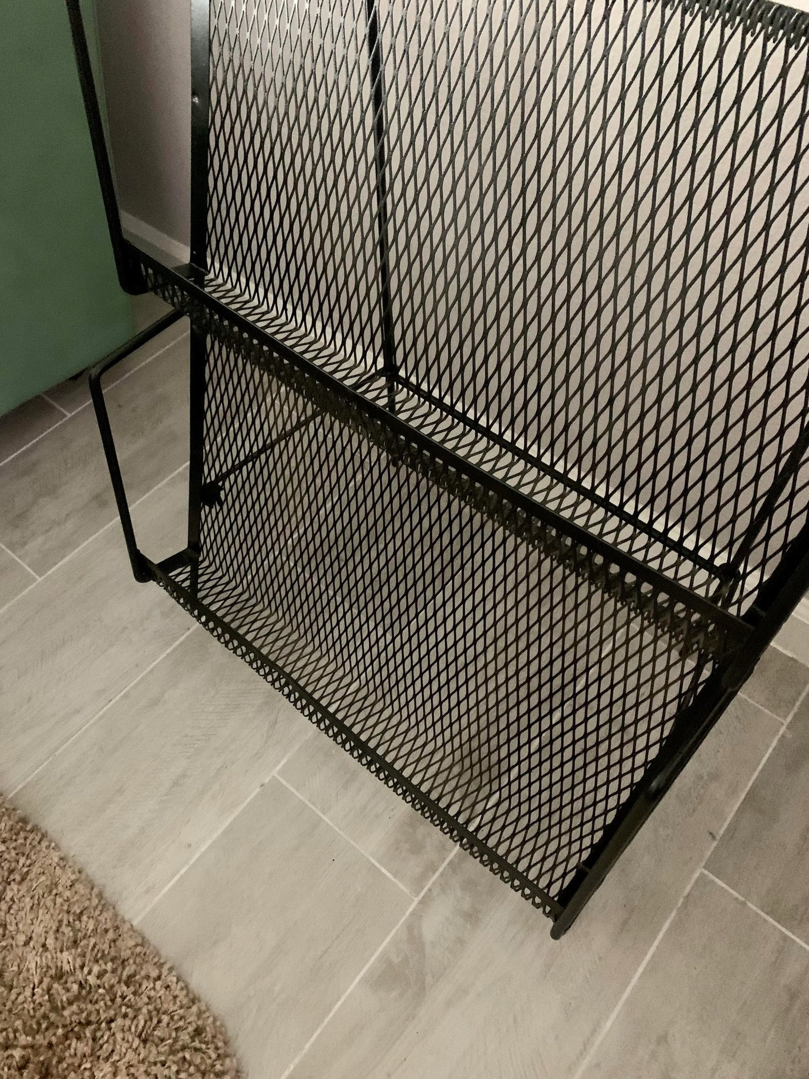 Mid Century Modern Folding Iron Magazine Rack - Atomic Modernist Metal Design - 5
