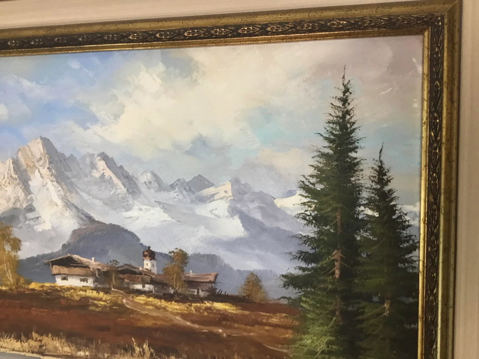 Classic European Alpine Landscape -Oil on Canvas - 3
