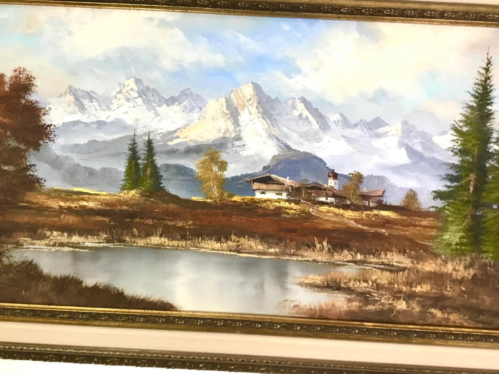 Classic European Alpine Landscape -Oil on Canvas - 7