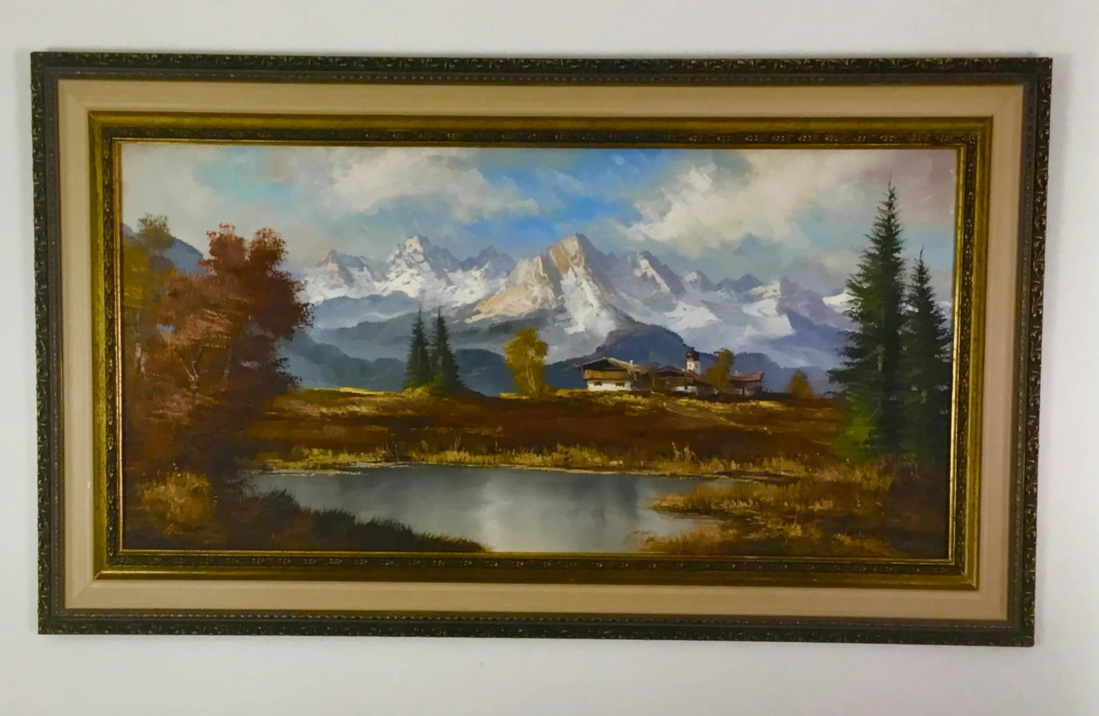 Classic European Alpine Landscape -Oil on Canvas - 9
