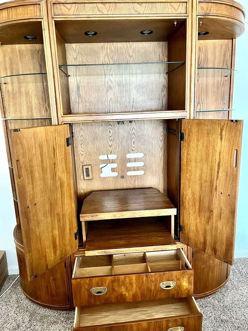 1970s Passage by Drexel Heritage 3 Piece Campaign Entertainment Center - Set of 3 - 2