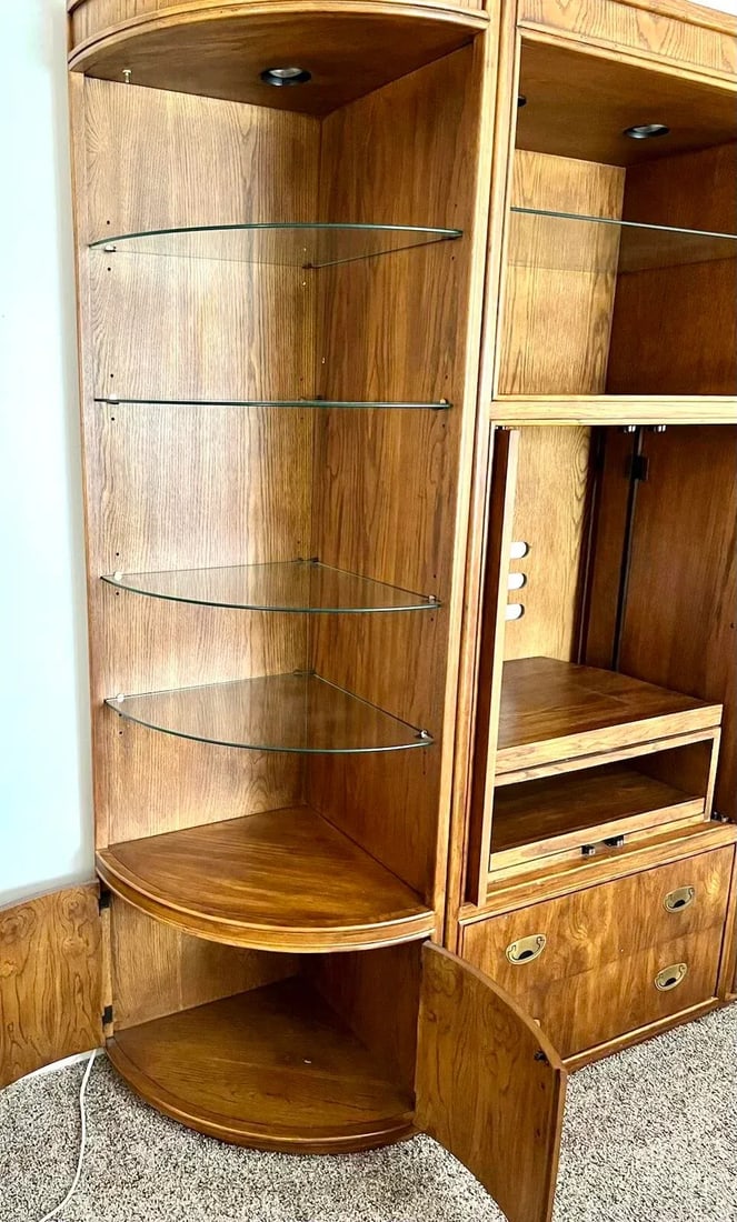 1970s Passage by Drexel Heritage 3 Piece Campaign Entertainment Center - Set of 3 - 5