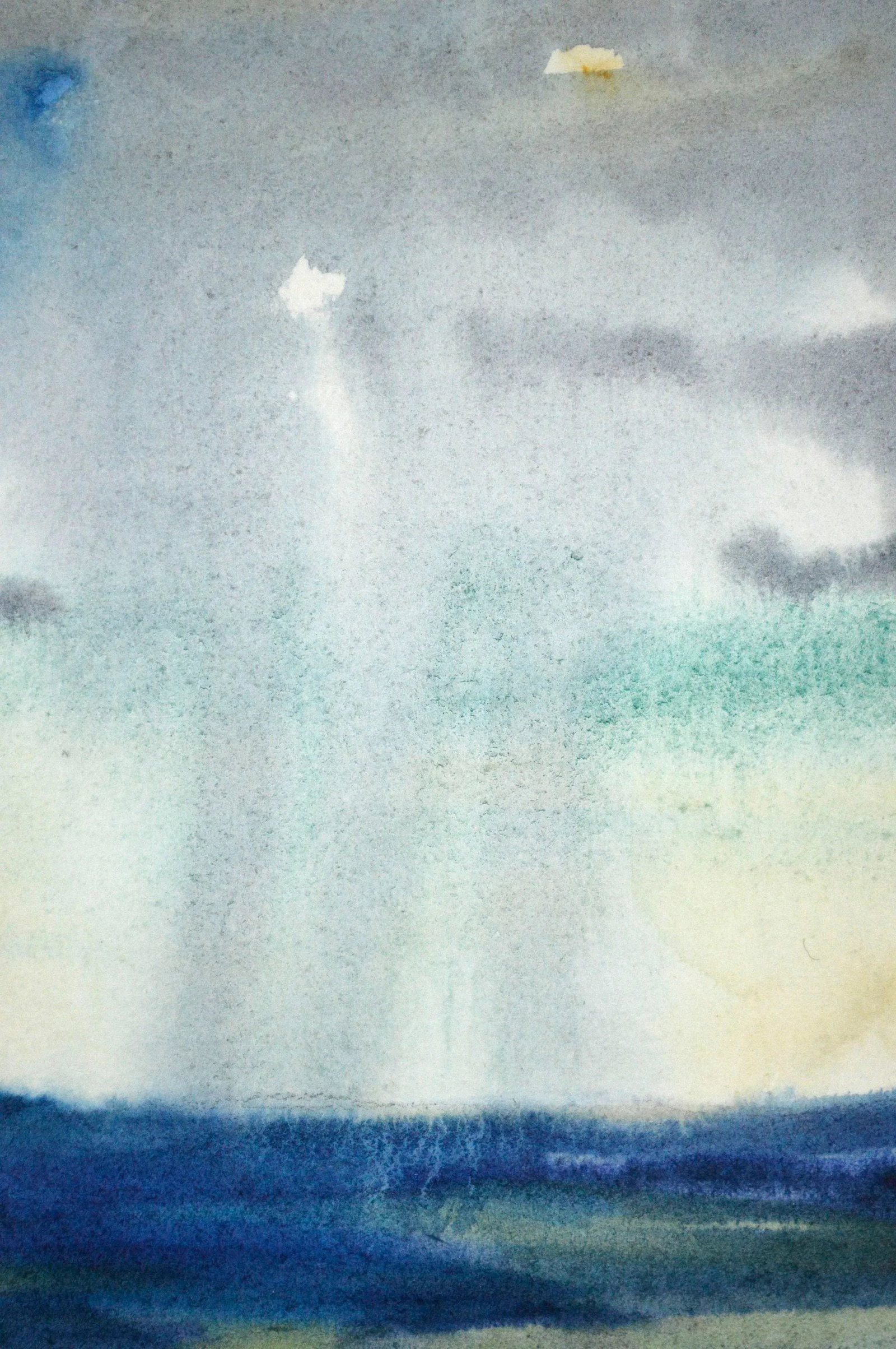1930s "Approaching Storm" California Rainstorm Landscape Watercolor Painting by Leslie Bruner Wulff, - 6