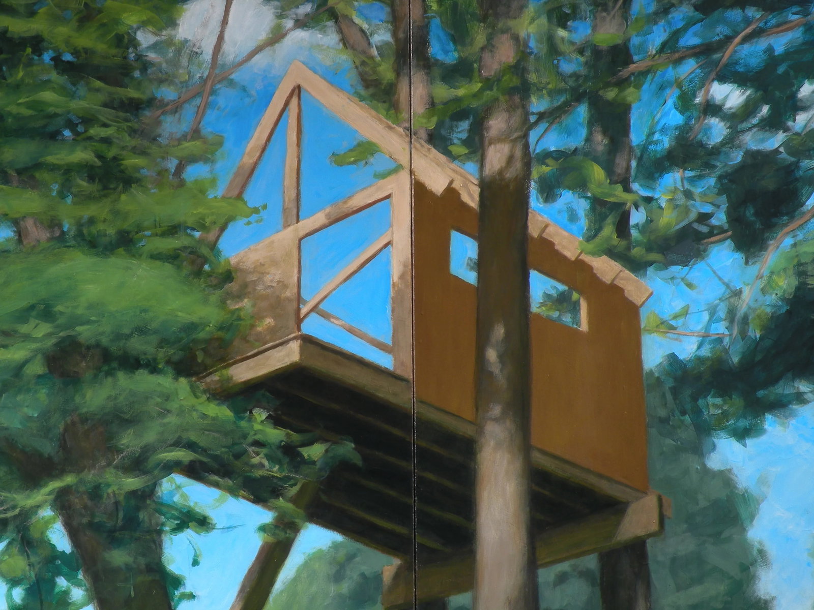 "Tree House ~ Looking Up" Contemporary Large Painting by Stephen Remick - 3